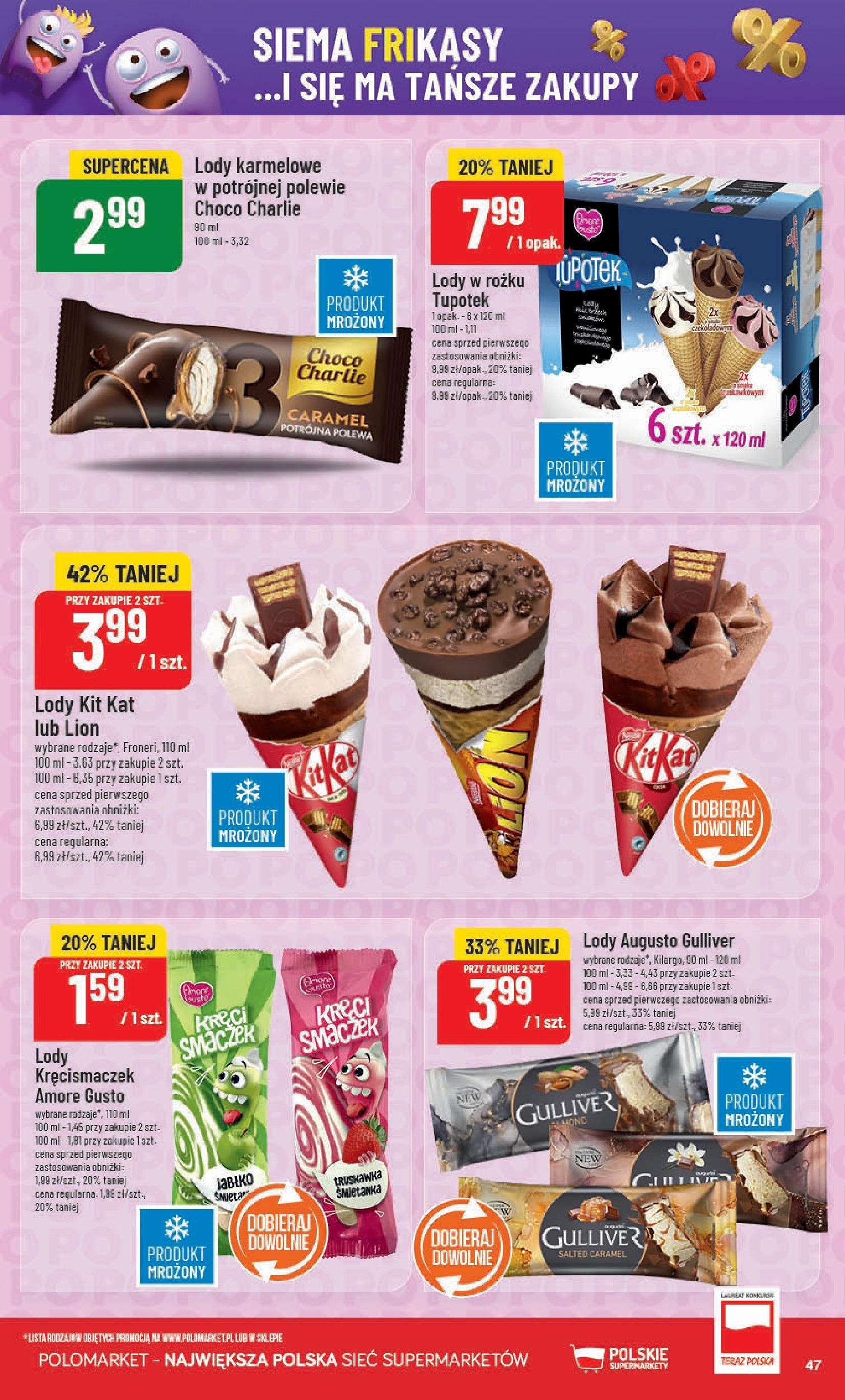POLOmarket gazetka od jutra (11.06.2025) | Nowa PDF | Strona: 47 | Produkty: Lody POLOmarket gazetka od jutra (11.06.2025) - Nowa PDF | Strona: 47 | Produkty: Lody