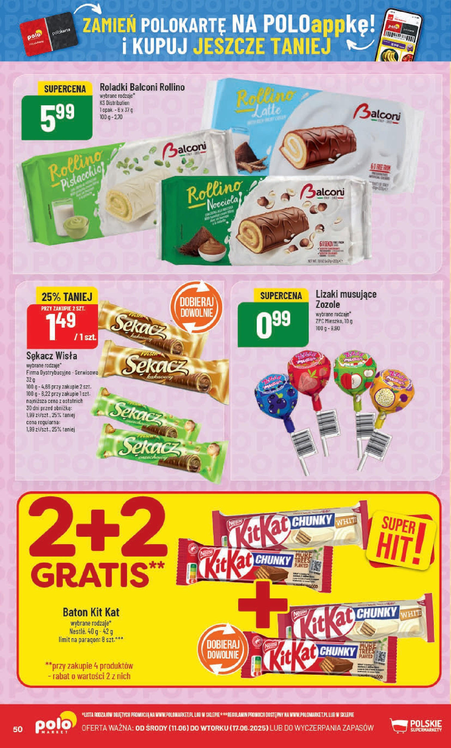 POLOmarket gazetka od jutra (11.06.2025) | Nowa PDF | Strona: 50 | Produkty: Baton, Lizaki POLOmarket gazetka od jutra (11.06.2025) - Nowa PDF | Strona: 50 | Produkty: Baton, Lizaki