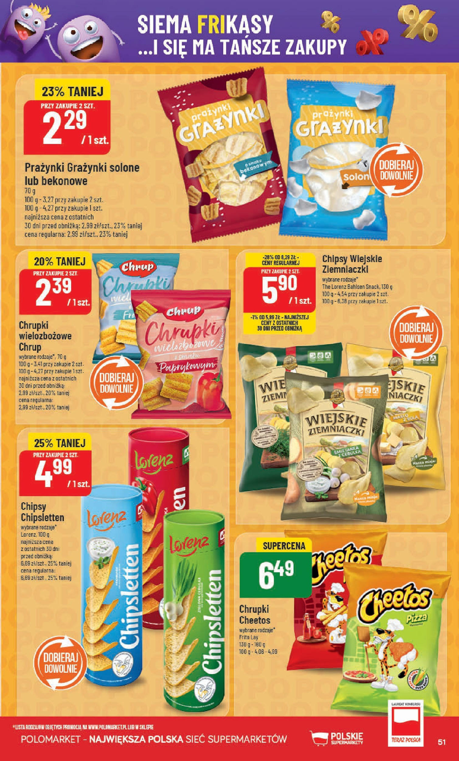 POLOmarket gazetka od jutra (11.06.2025) | Nowa PDF | Strona: 51 | Produkty: Chipsy, Chrupki, Ziemniaczki, Pizza POLOmarket gazetka od jutra (11.06.2025) - Nowa PDF | Strona: 51 | Produkty: Chipsy, Chrupki, Ziemniaczki, Pizza