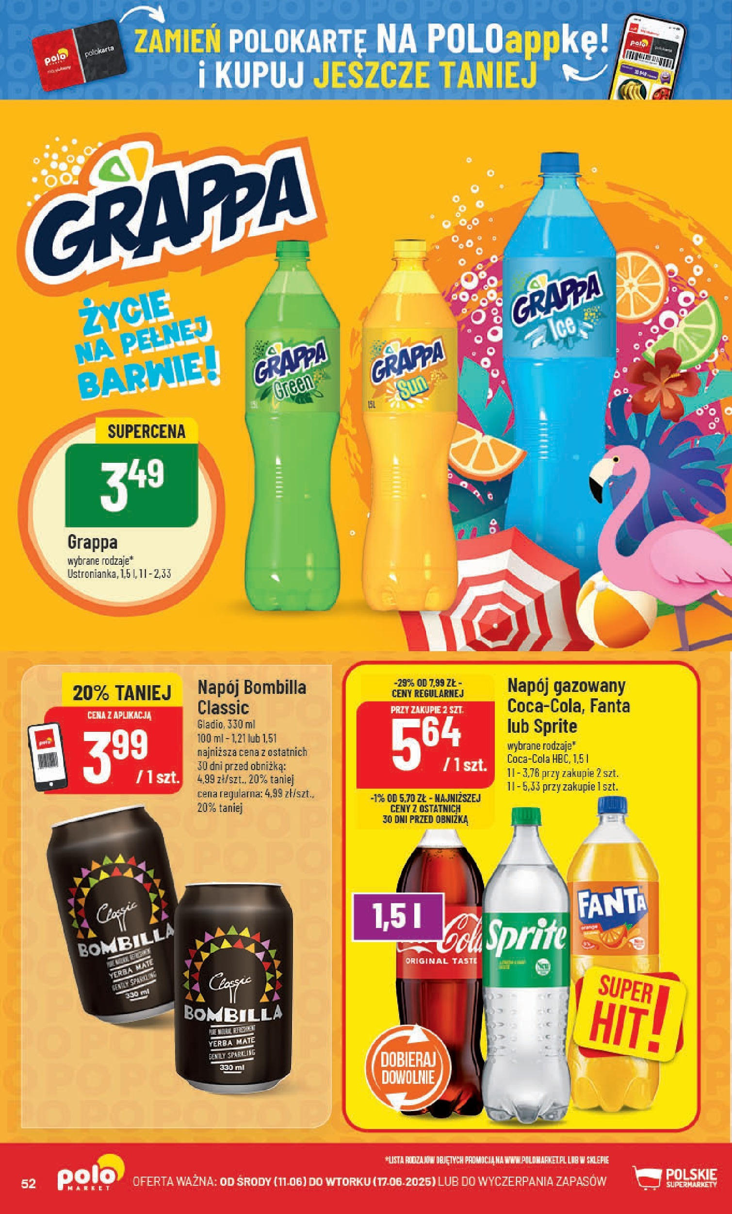 POLOmarket gazetka od jutra (11.06.2025) | Nowa PDF | Strona: 52 | Produkty: Sprite, Grappa, Yerba mate POLOmarket gazetka od jutra (11.06.2025) - Nowa PDF | Strona: 52 | Produkty: Sprite, Grappa, Yerba mate