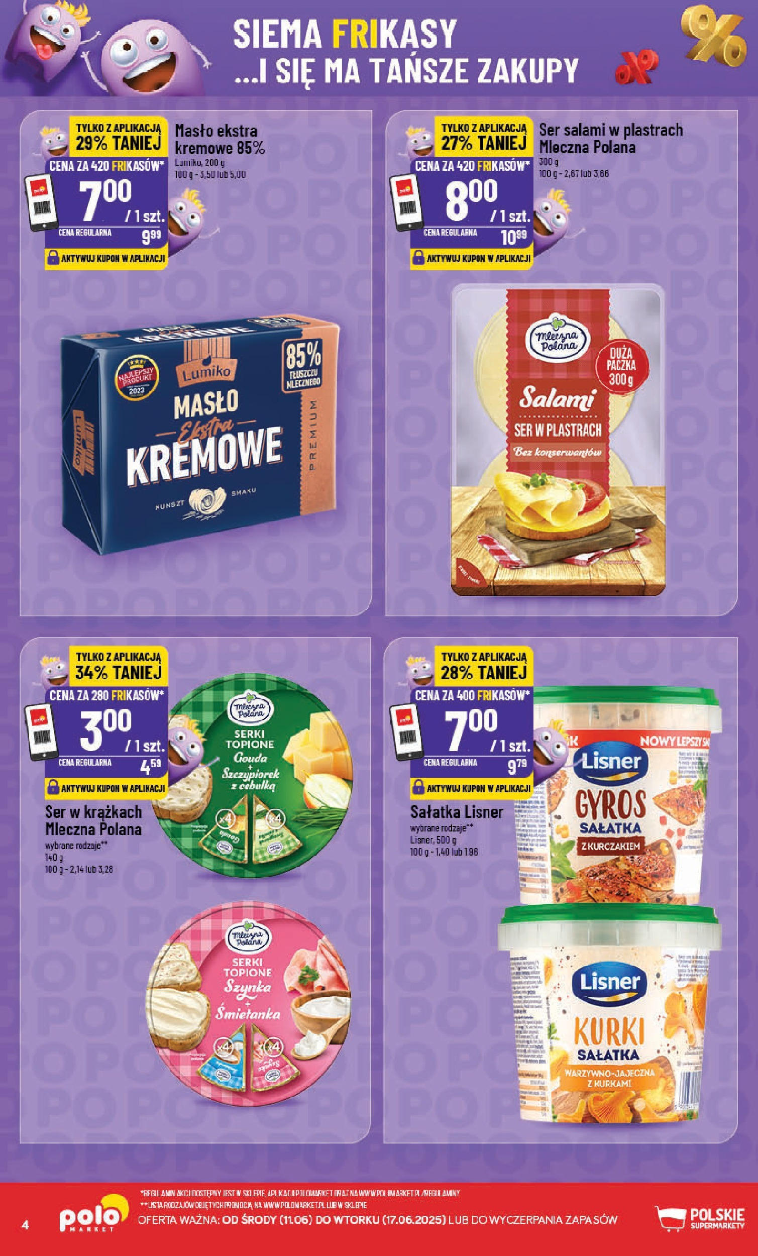 POLOmarket gazetka od jutra (11.06.2025) - Nowa PDF | Strona: 4 | Produkty: Szynka, Ser, Salami, Sałatka