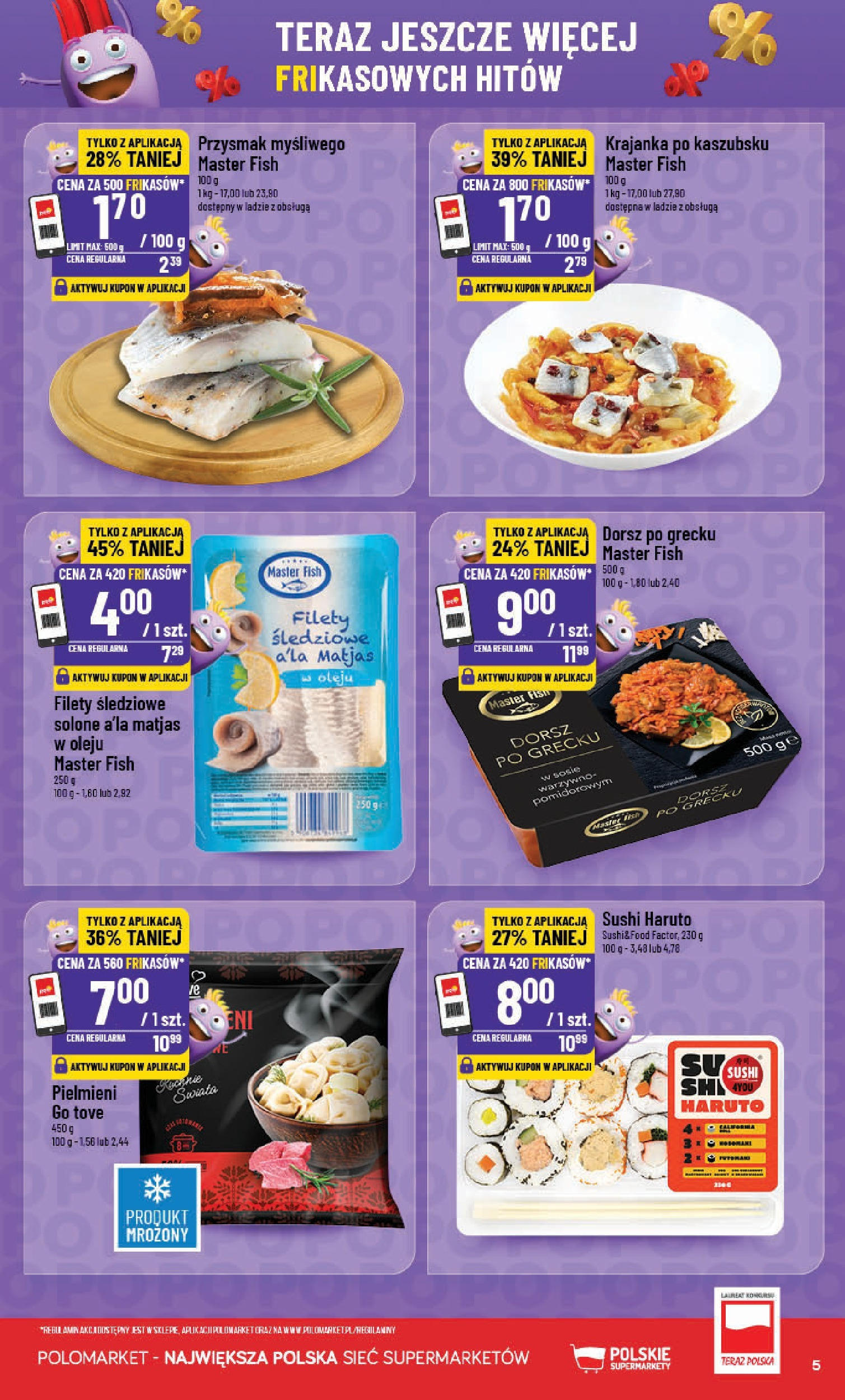 POLOmarket gazetka od jutra (11.06.2025) - Nowa PDF | Strona: 5 | Produkty: Dorsz, Sushi