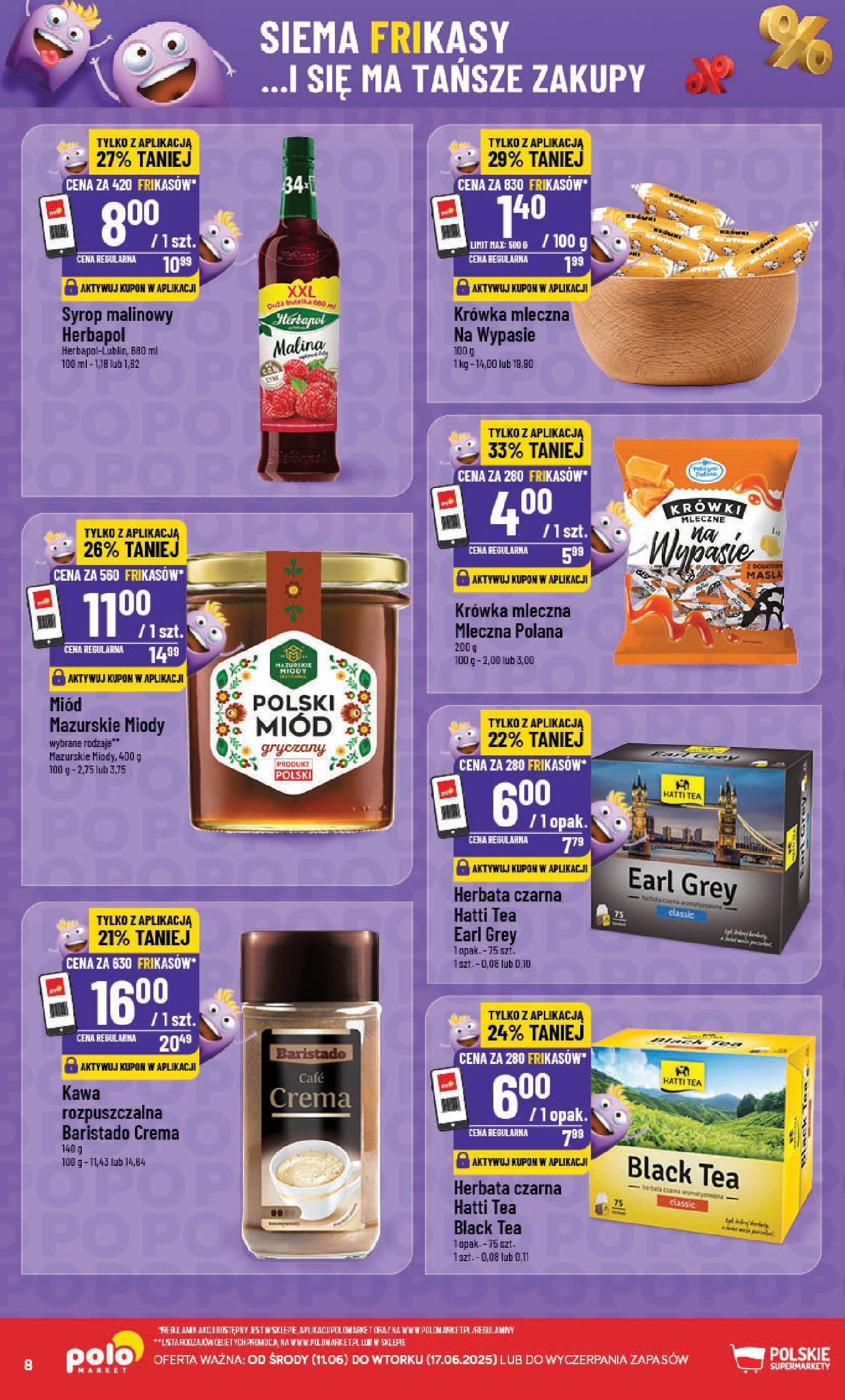 POLOmarket gazetka od jutra (11.06.2025) - Nowa PDF | Strona: 8 | Produkty: Malina, Miód, Krowka, Kawa