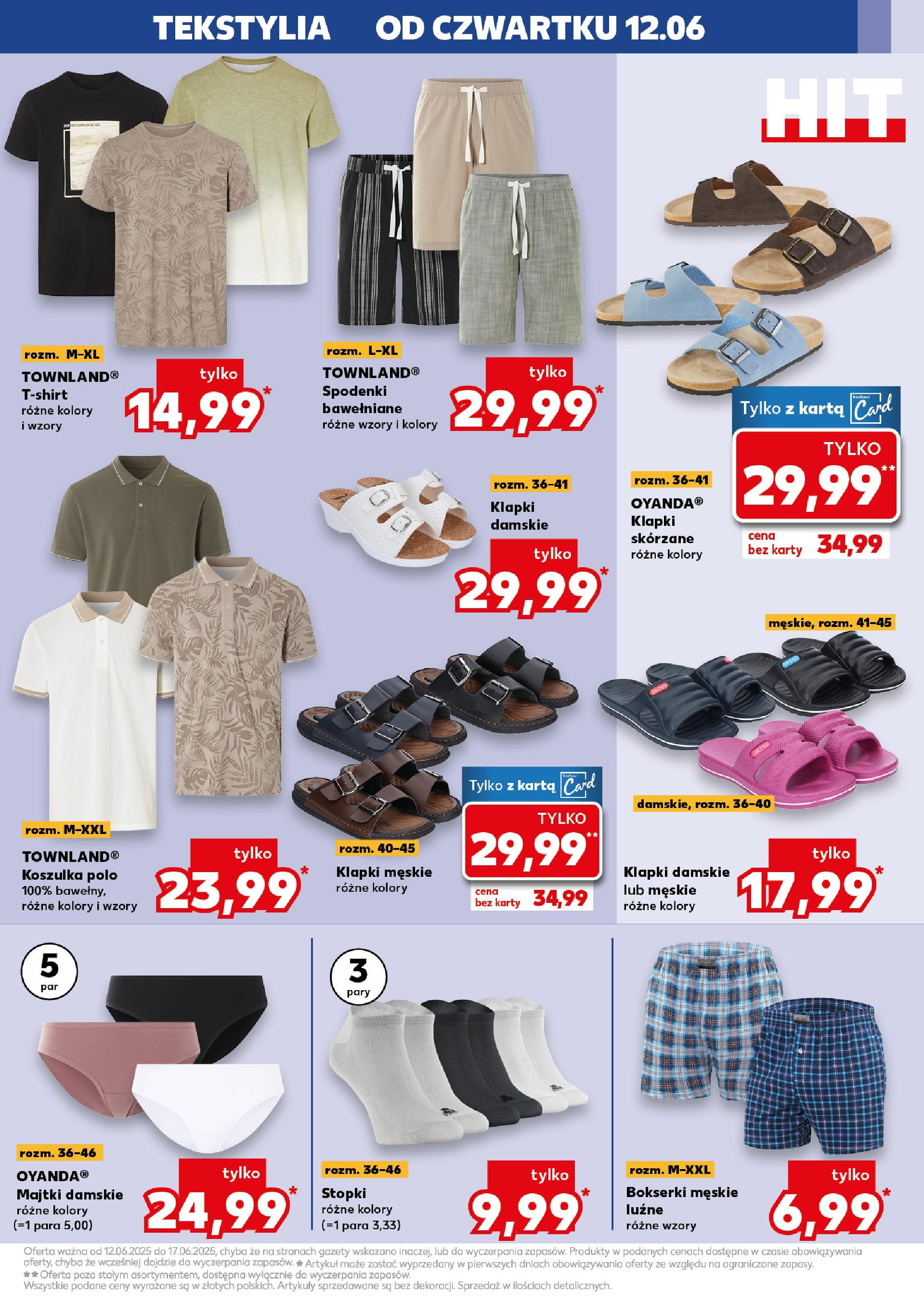 Kaufland gazetka - Mega okazje od 12.06.2025 - od jutra PDF | Strona: 9 | Produkty: Karta, Majtki, Bokserki, Klapki damskie