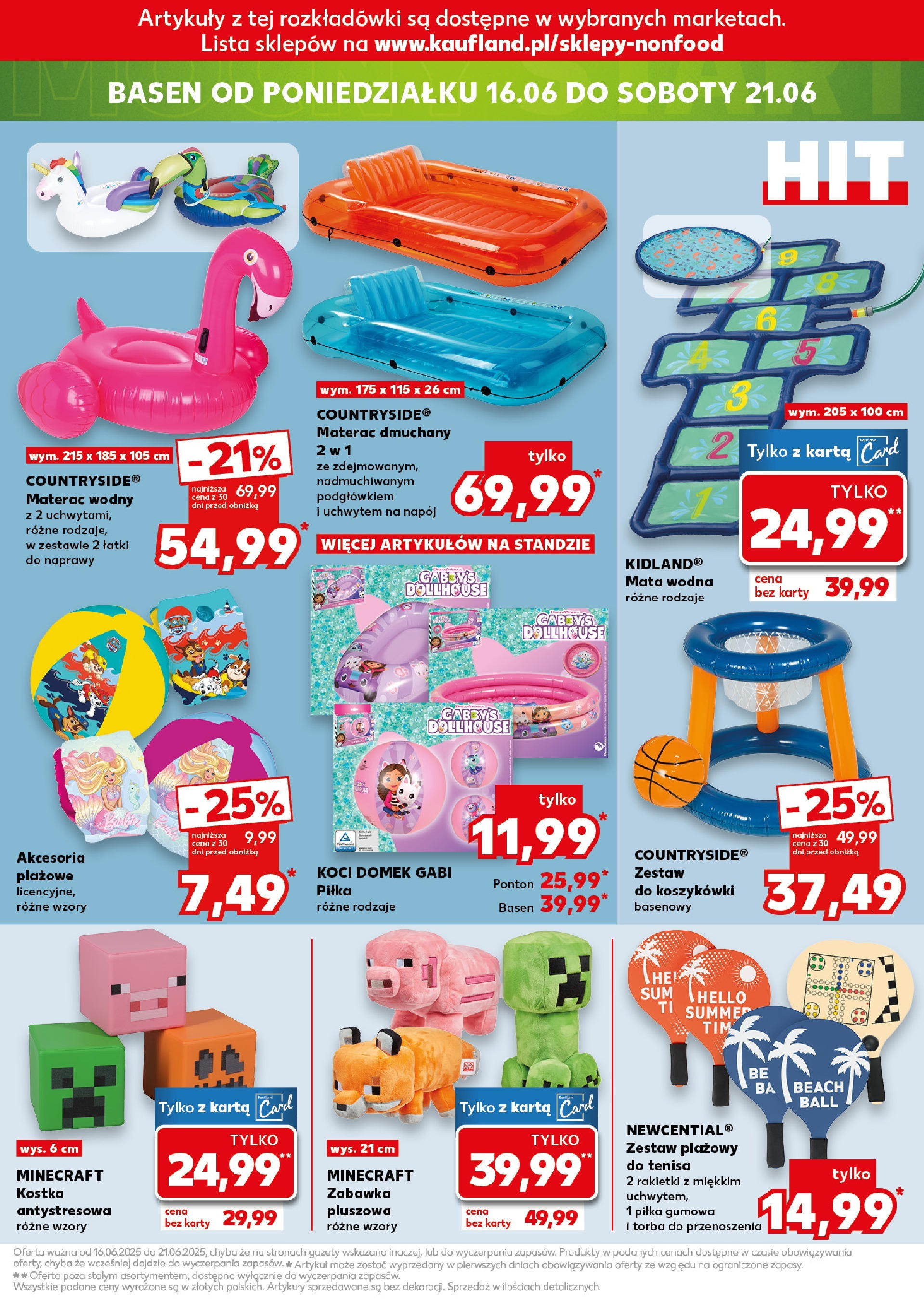 Kaufland gazetka - Mega okazje od 12.06.2025 - od jutra PDF | Strona: 19 | Produkty: Karta, Torba, Materac, Basen