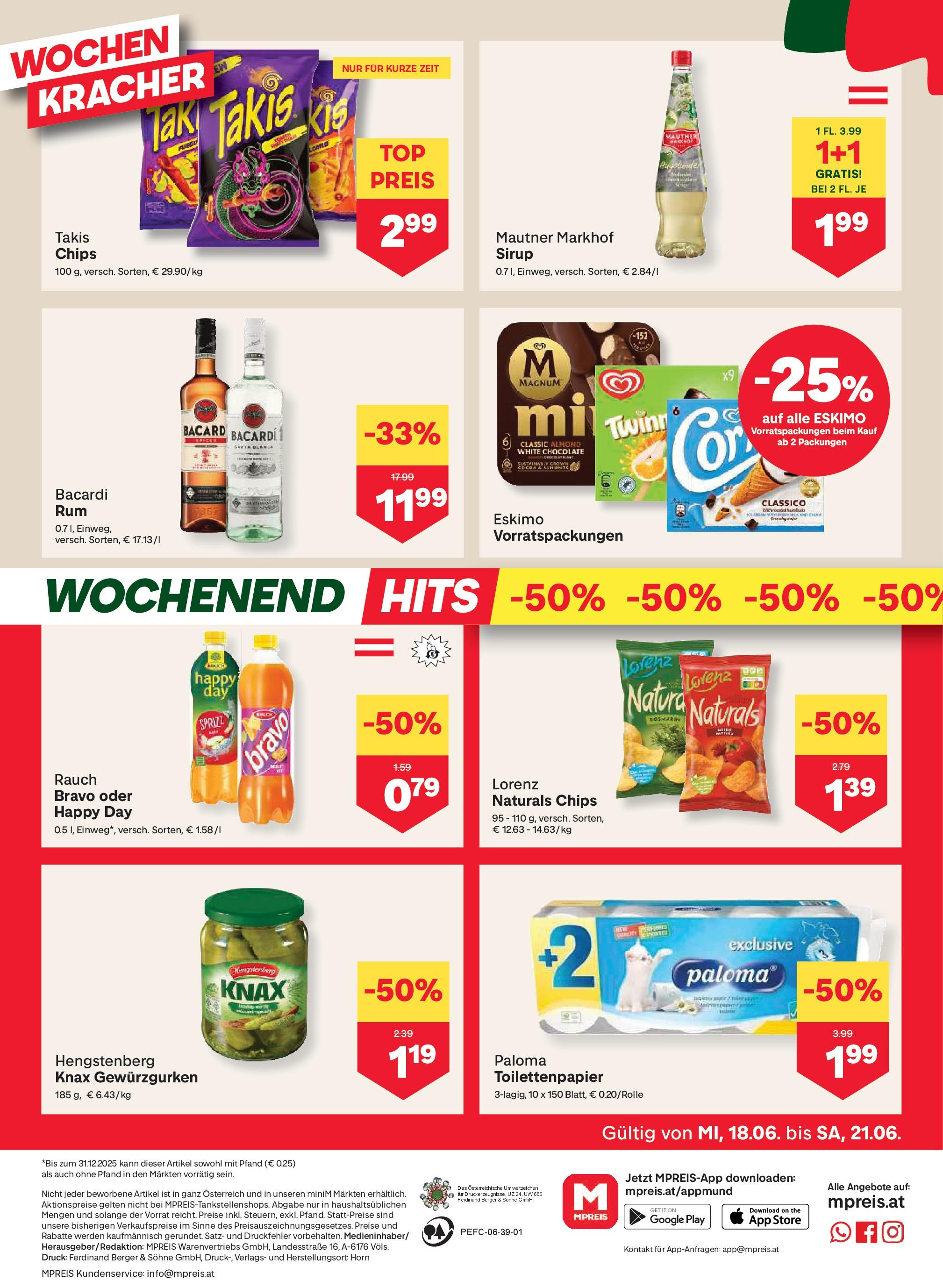 MPREIS Lans von 18.06.2025 - Aktuelle Angebote | Seite: 12 | Produkte: Chips, Drucker
