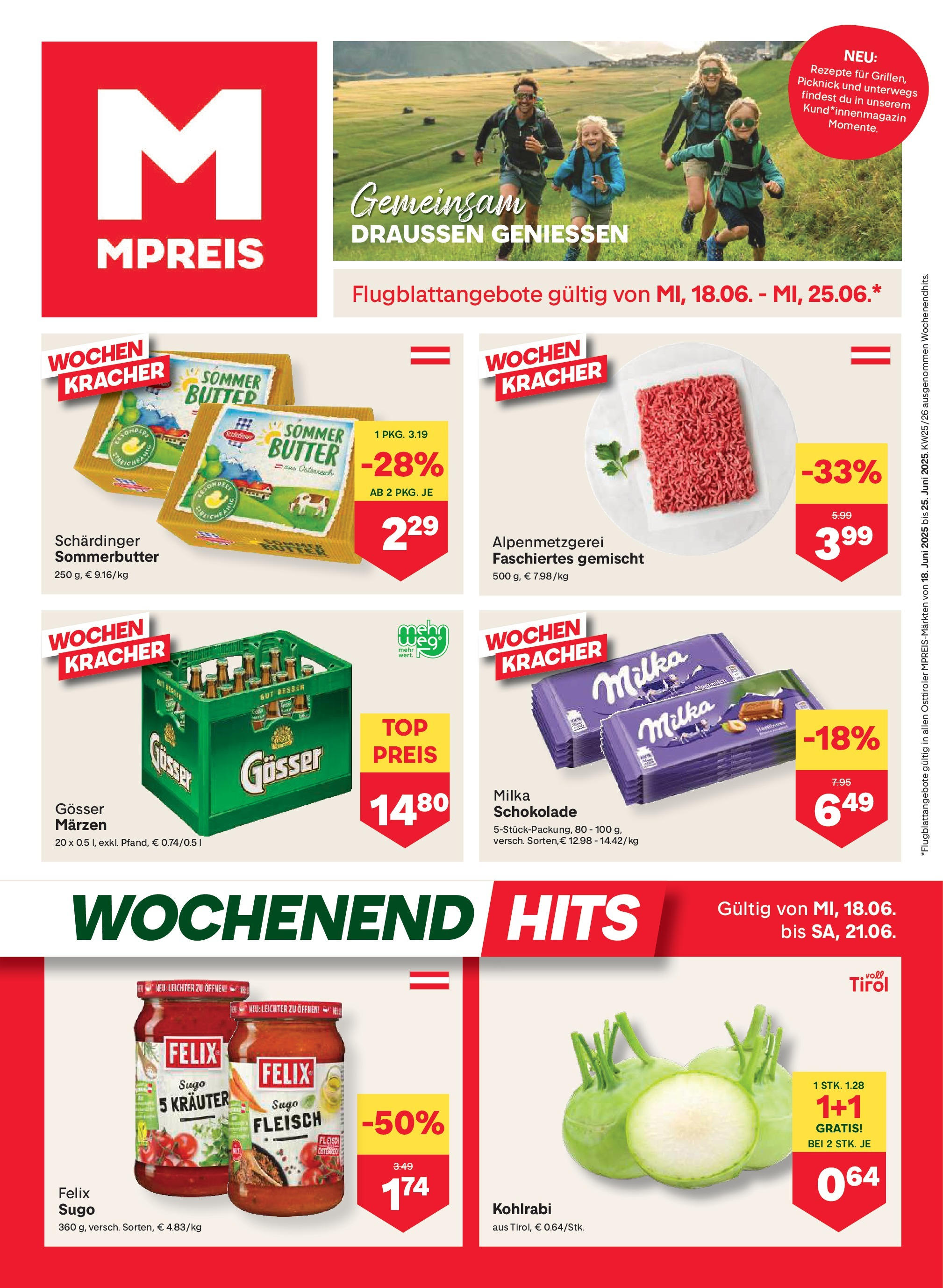 MPREIS Sillian von 18.06.2025 - Aktuelle Angebote | Seite: 1 | Produkte: Butter, Schokolade