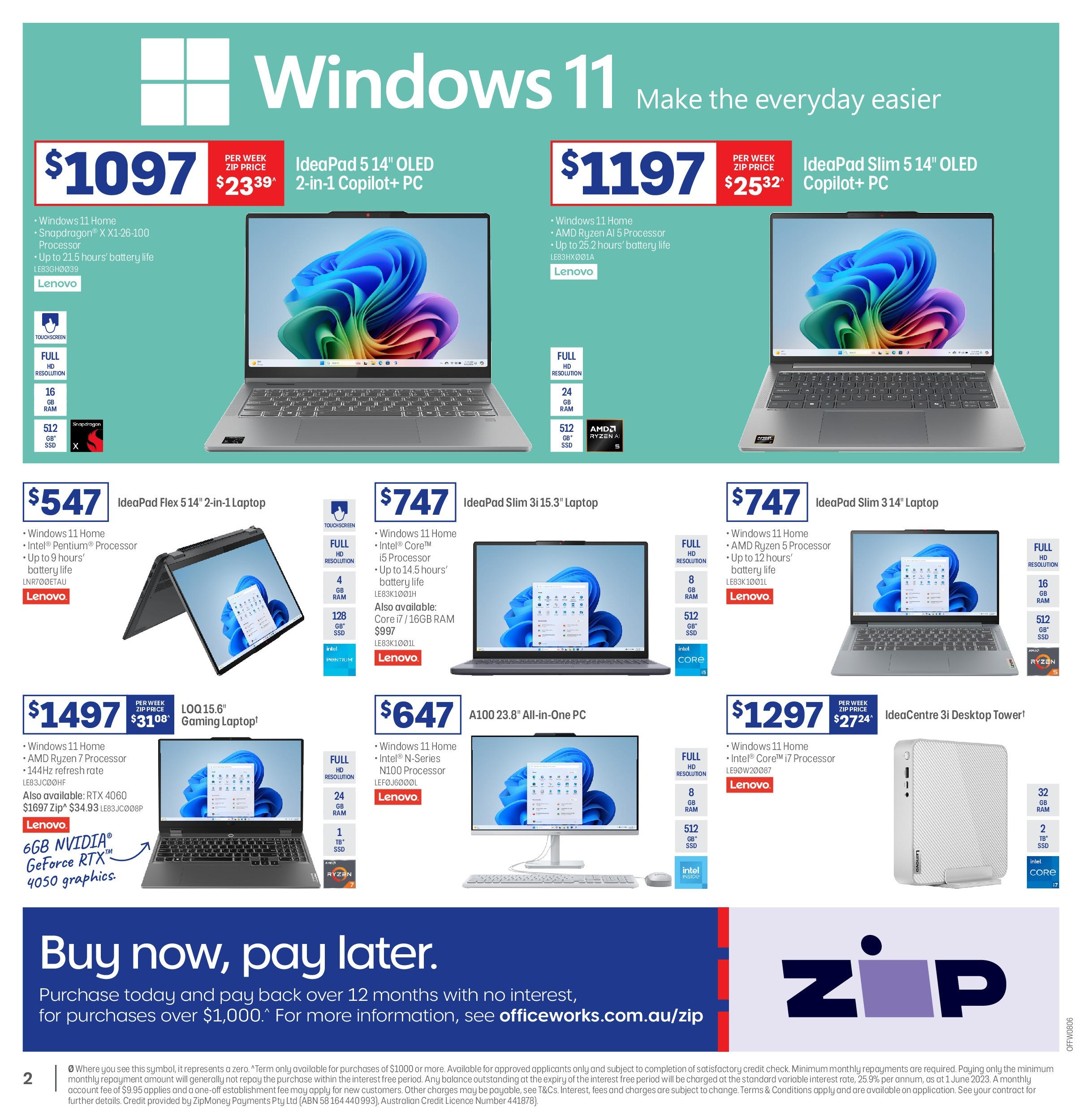 Officeworks - Officeworks EOFY. - 11/06/2025 > weekly / monthly specials | Page: 2 | Products: Battery, Pc, Desktop, Laptop