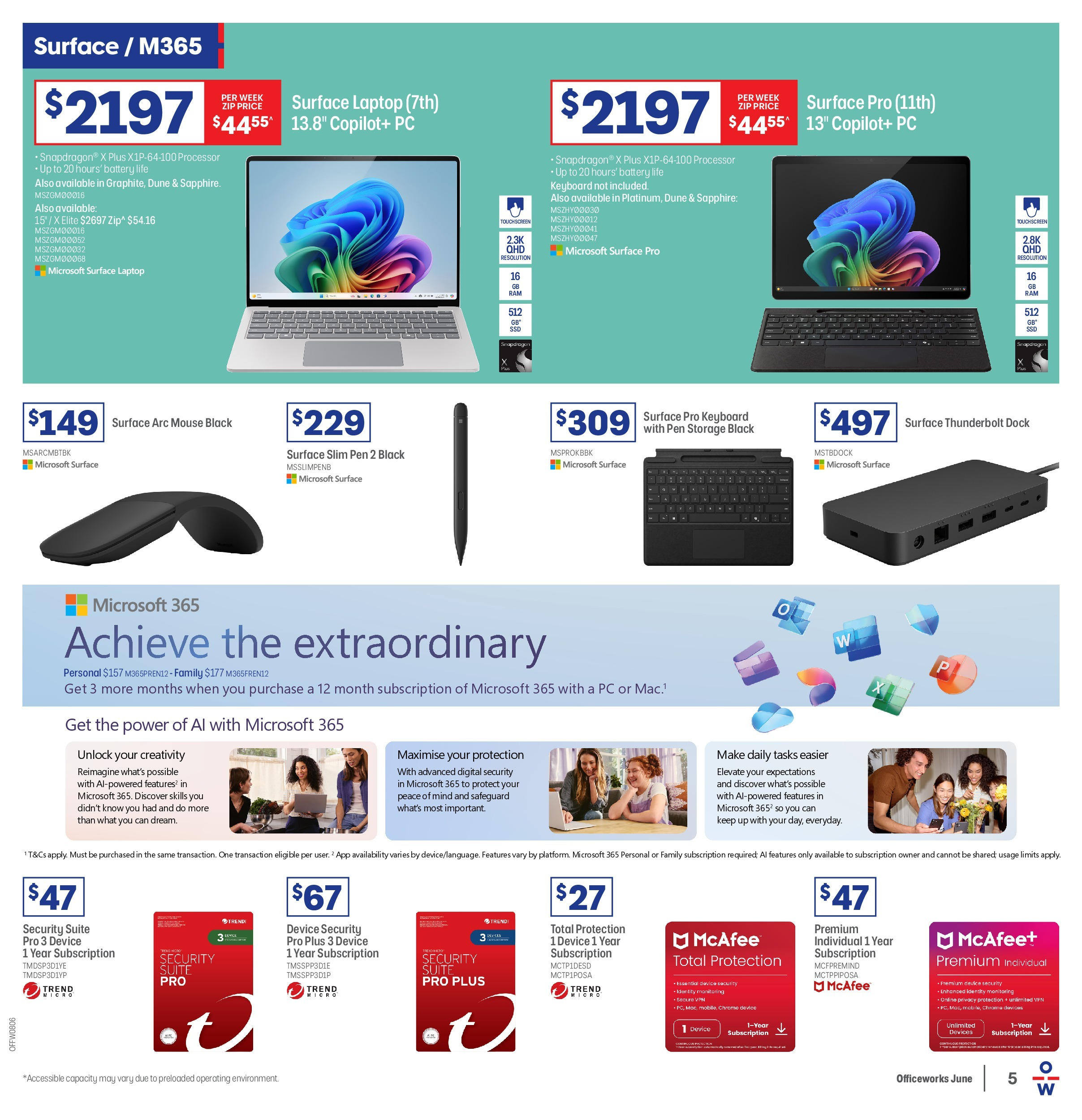 Officeworks - Officeworks EOFY. - 11/06/2025 > weekly / monthly specials | Page: 5 | Products: Suite, Pc, Mouse, Laptop
