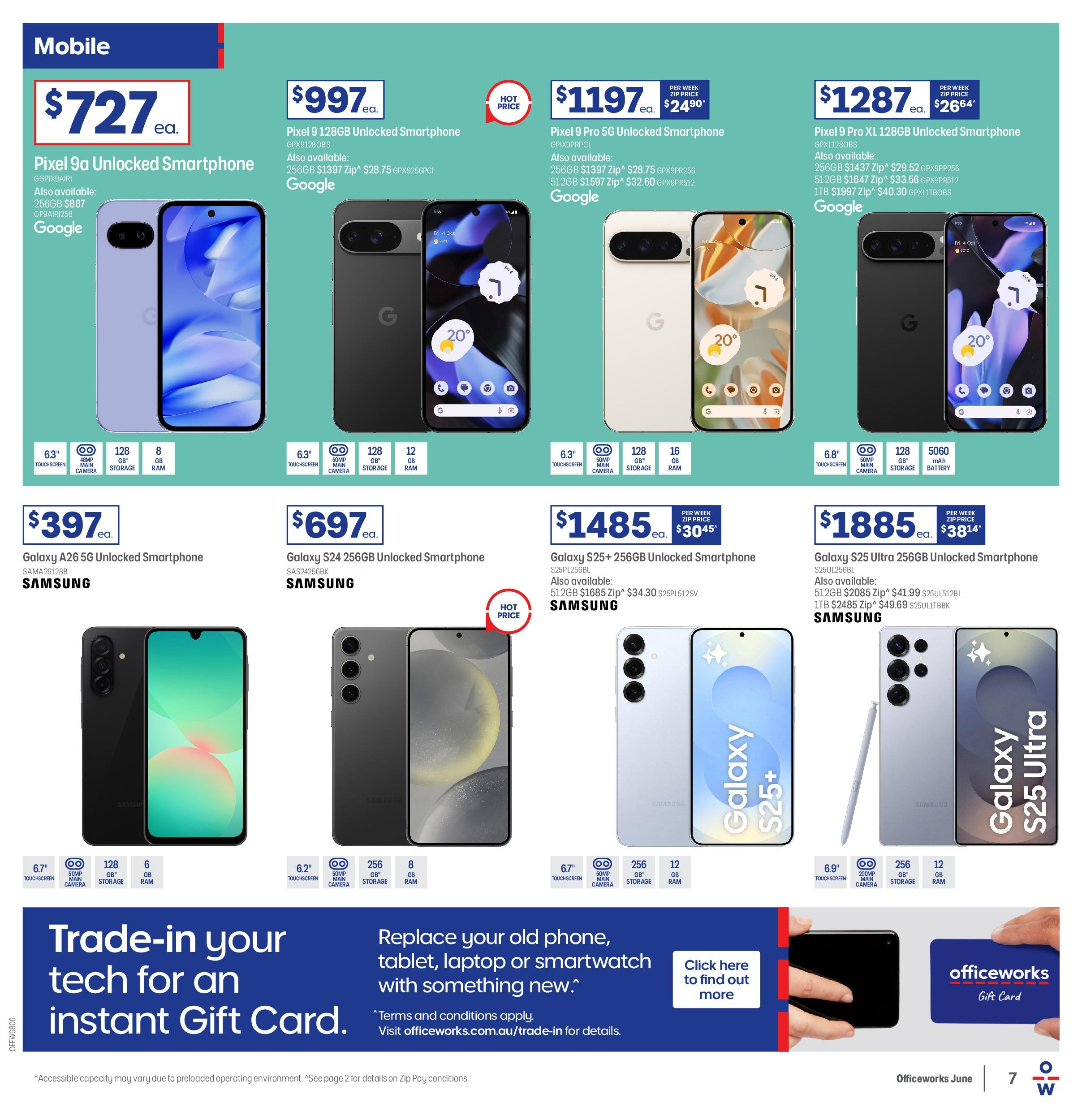 Officeworks - Officeworks EOFY. - 11/06/2025 > weekly / monthly specials | Page: 7 | Products: Battery, Smartphone, Camera, Laptop