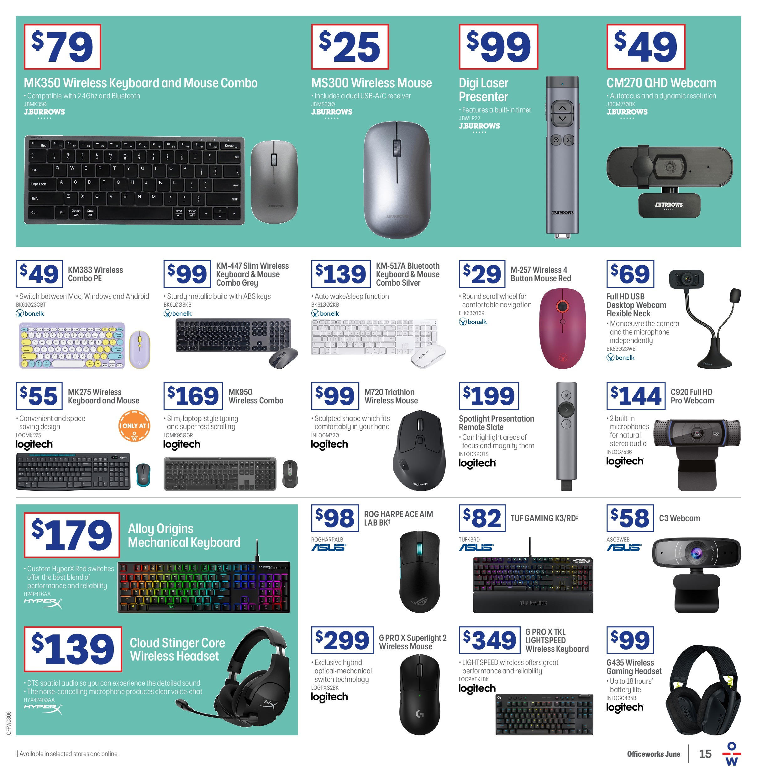 Officeworks - Officeworks EOFY. - 11/06/2025 > weekly / monthly specials | Page: 15 | Products: Audio, Microphone, Timer, Navigation