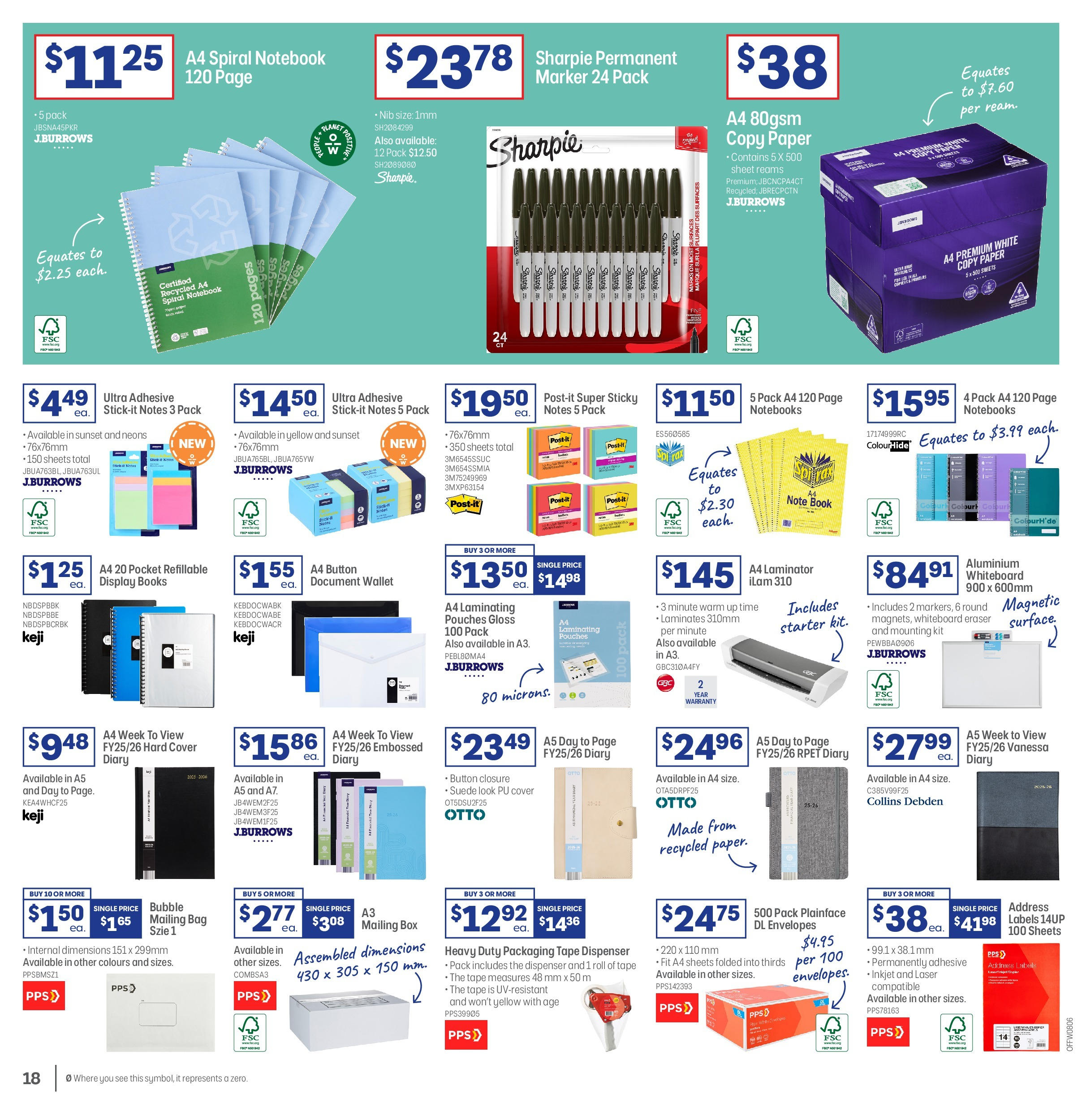 Officeworks - Officeworks EOFY. - 11/06/2025 > weekly / monthly specials | Page: 18 | Products: Papillotes Révillon, Notebook, Bag, Laminator