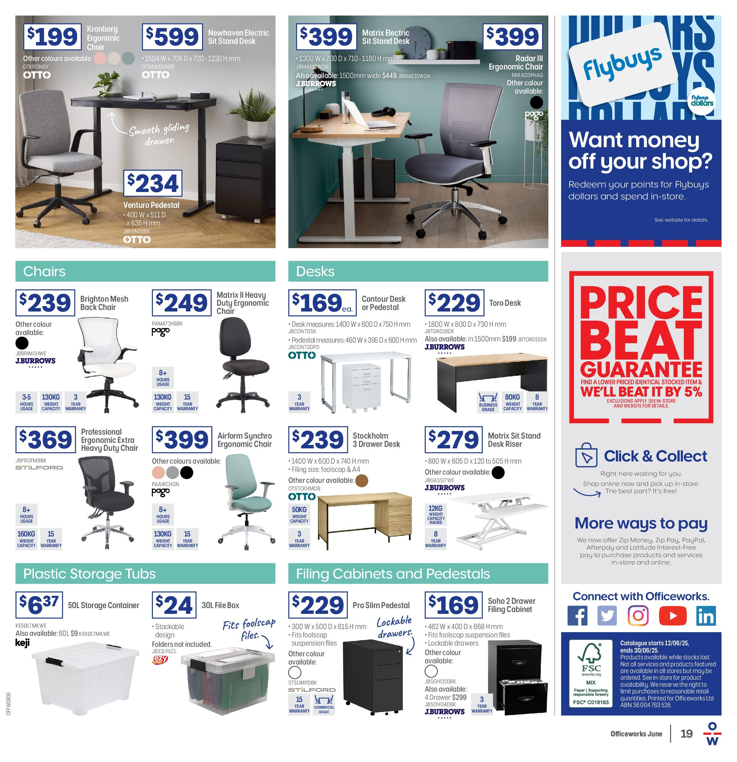 Officeworks - Officeworks EOFY. - 11/06/2025 > weekly / monthly specials | Page: 19 | Products: Desk, Box, Ergonomic, Contour