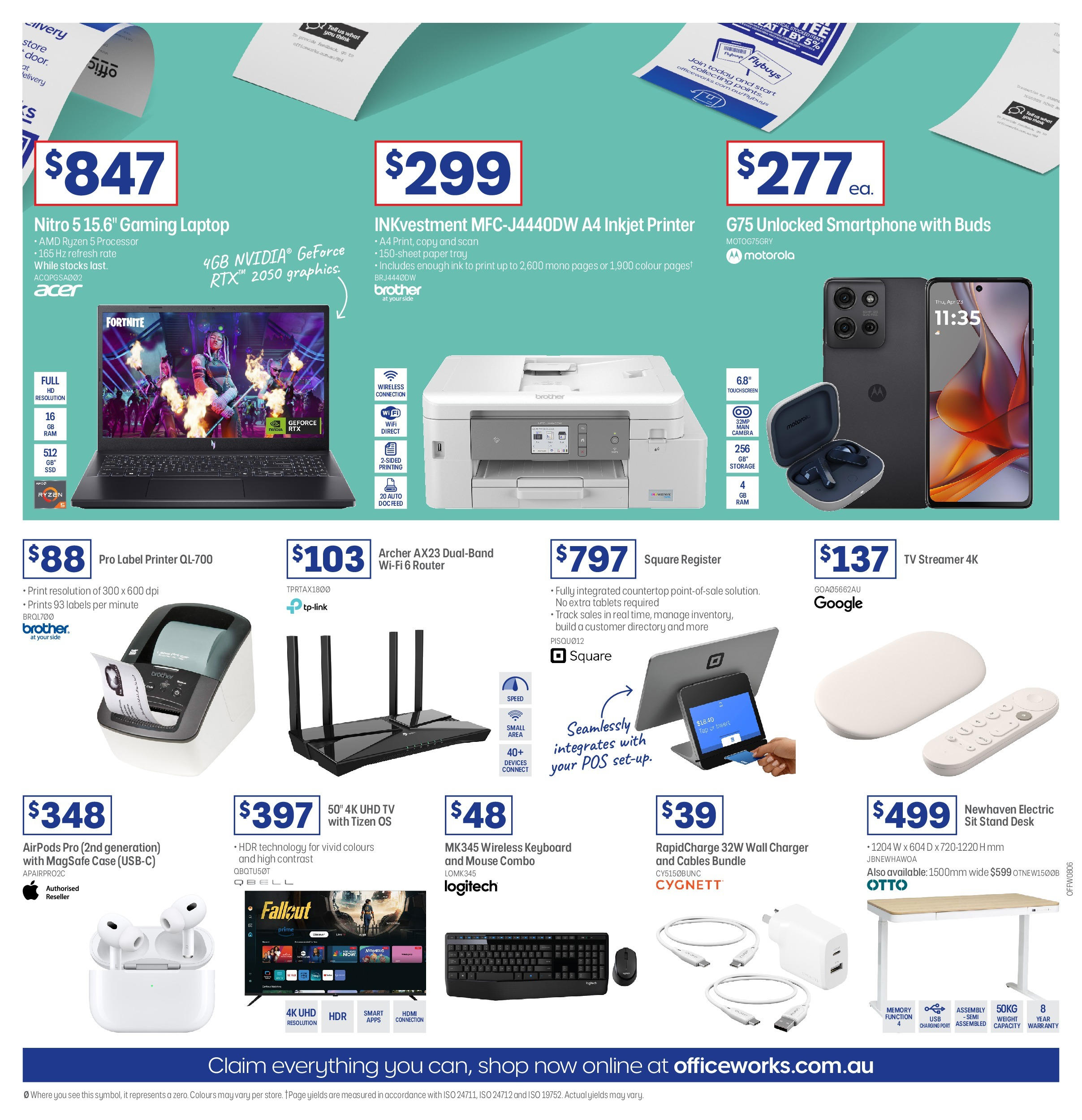 Officeworks - Officeworks EOFY. - 11/06/2025 > weekly / monthly specials | Page: 20 | Products: Keyboard, Inkjet printer, Laptop, Weight