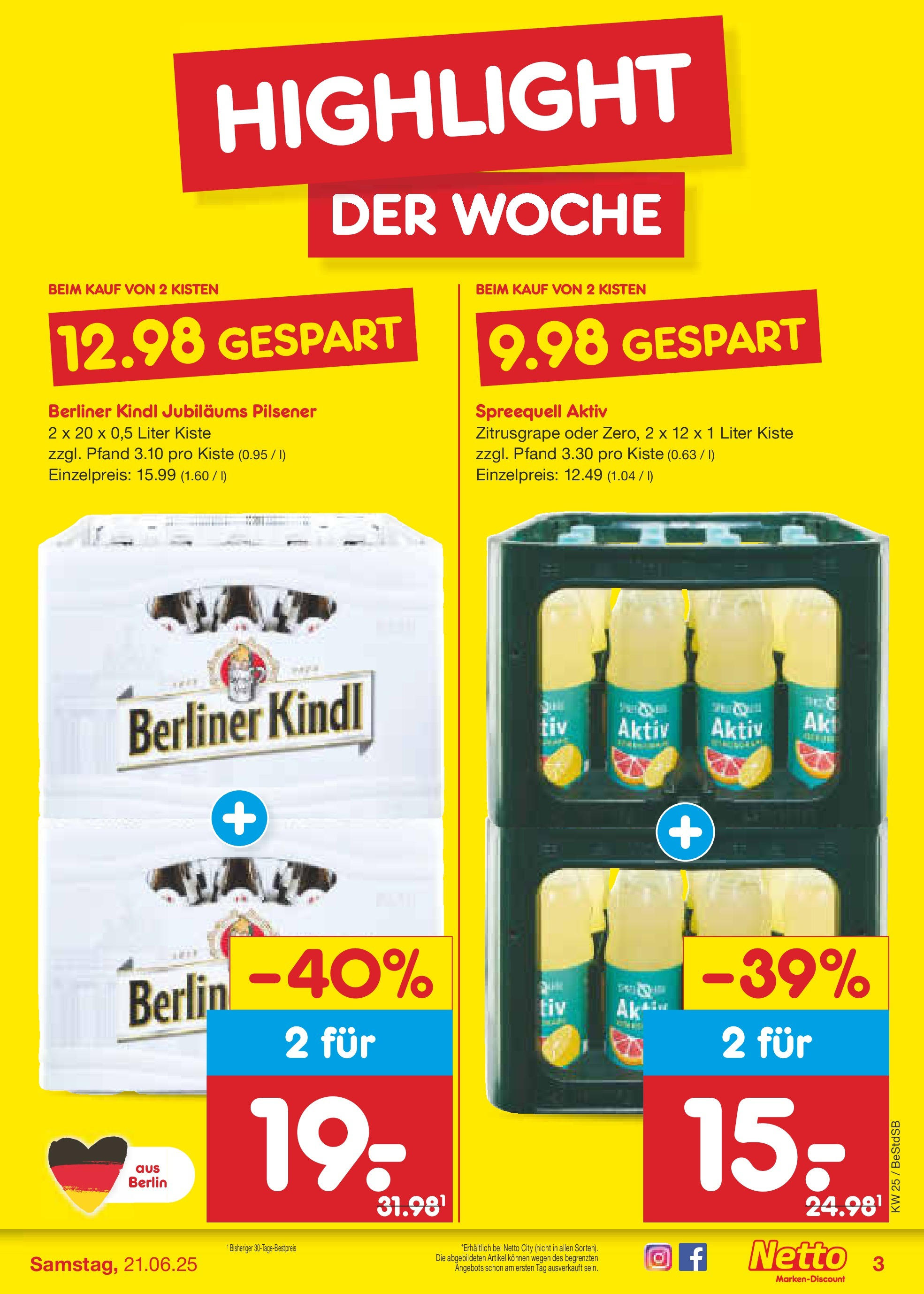 Netto Marken-Discount prospekt Berlin-Spandau (ab 15.06.2025) » Angebote | Seite: 3 | Produkte: Berliner Netto Marken-Discount prospekt Berlin-Spandau (ab 15.06.2025) » Angebote | Seite: 3 | Produkte: Berliner