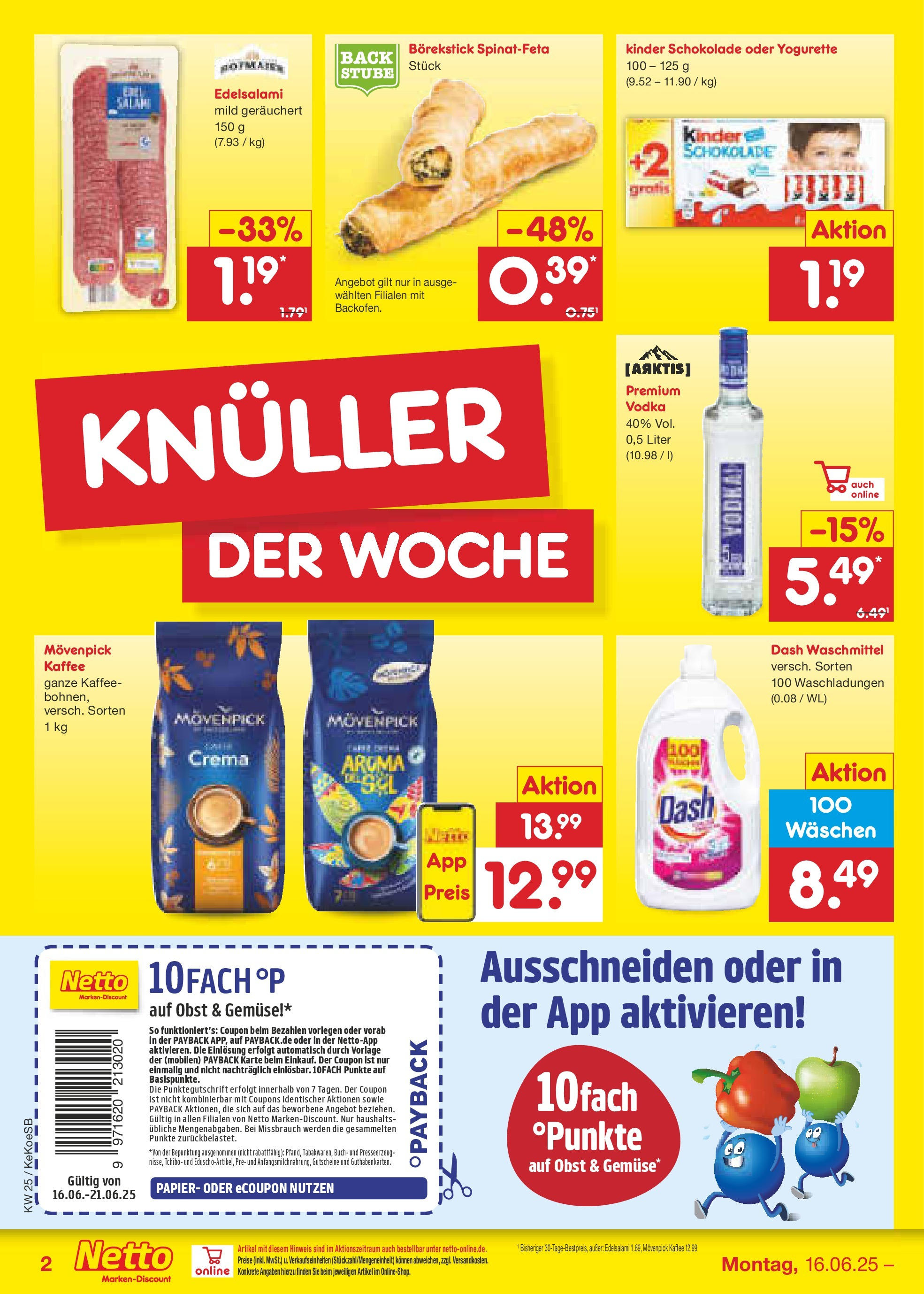 Netto Marken-Discount prospekt Köln (ab 15.06.2025) » Angebote | Seite: 2 | Produkte: Kaffee, Gemüse, Waschmittel, Vodka Netto Marken-Discount prospekt Köln (ab 15.06.2025) » Angebote | Seite: 2 | Produkte: Kaffee, Gemüse, Waschmittel, Vodka