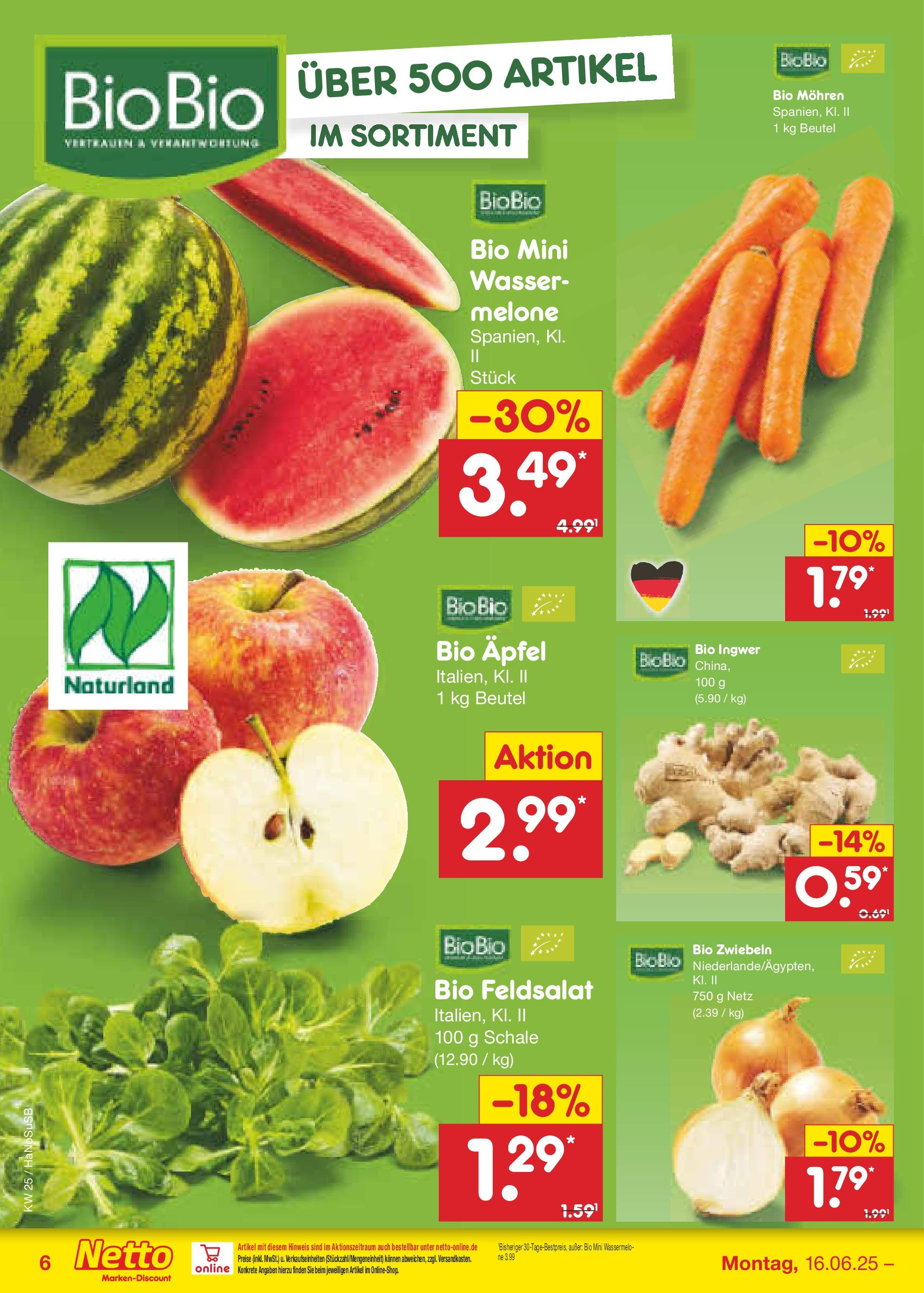 Netto Marken-Discount prospekt Schwerte-Geisecke (ab 15.06.2025) » Angebote | Seite: 6 | Produkte: Äpfel, Mohren, Zwiebeln, Melone Netto Marken-Discount prospekt Schwerte-Geisecke (ab 15.06.2025) » Angebote | Seite: 6 | Produkte: Äpfel, Mohren, Zwiebeln, Melone