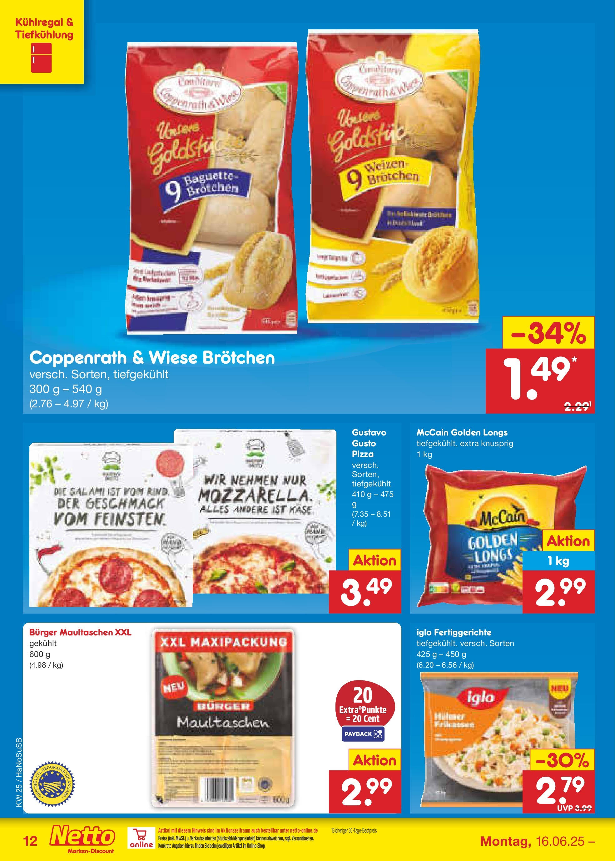 Netto Marken-Discount prospekt Schwerte-Geisecke (ab 15.06.2025) » Angebote | Seite: 14 | Produkte: Gustavo gusto, Burger, Baguette, Pizza Netto Marken-Discount prospekt Schwerte-Geisecke (ab 15.06.2025) » Angebote | Seite: 14 | Produkte: Gustavo gusto, Burger, Baguette, Pizza