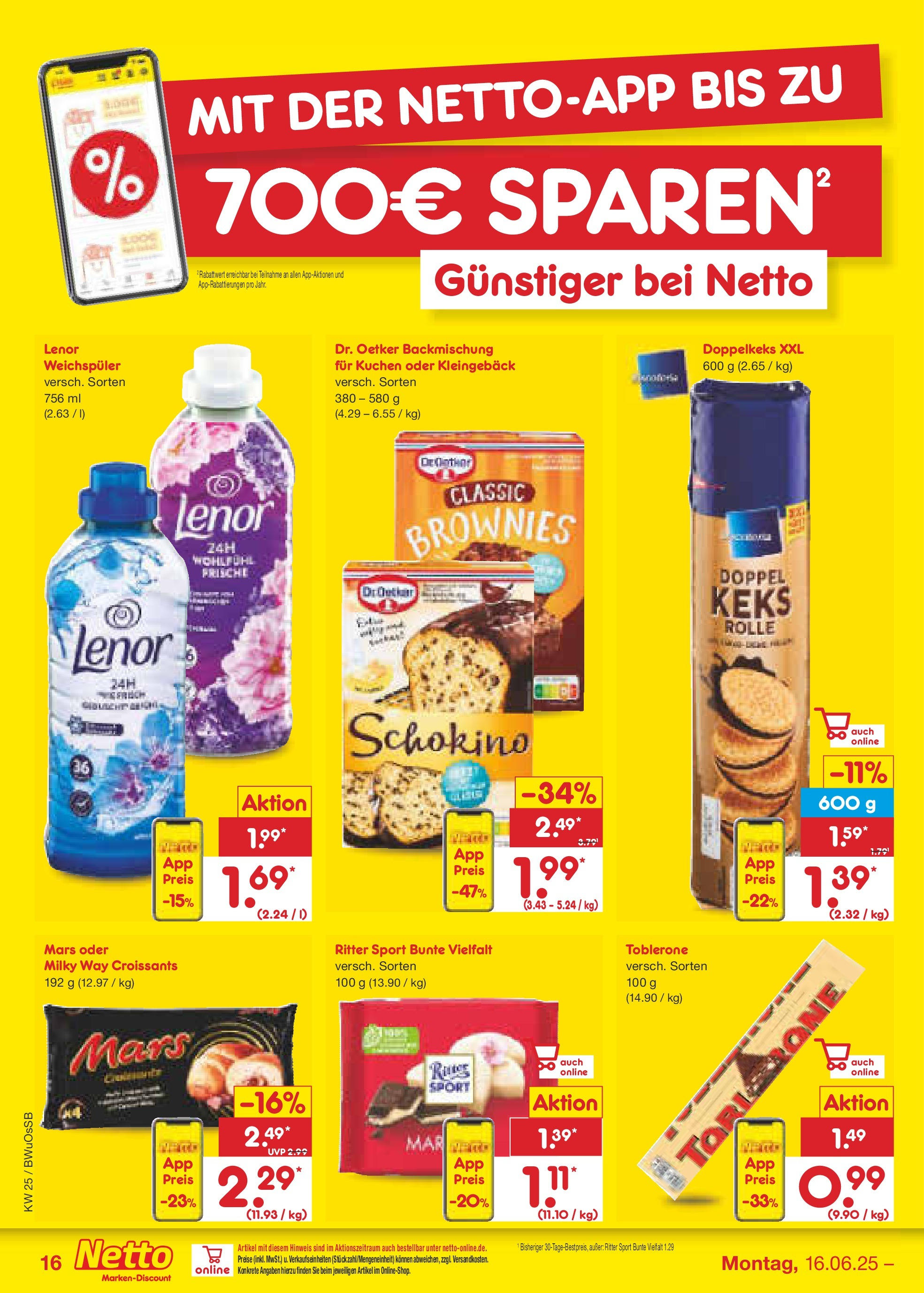 Netto Marken-Discount prospekt Osterode (ab 15.06.2025) » Angebote | Seite: 22 | Produkte: Lenor, Ritter sport, Mars, Weichspüler Netto Marken-Discount prospekt Osterode (ab 15.06.2025) » Angebote | Seite: 22 | Produkte: Lenor, Ritter sport, Mars, Weichspüler