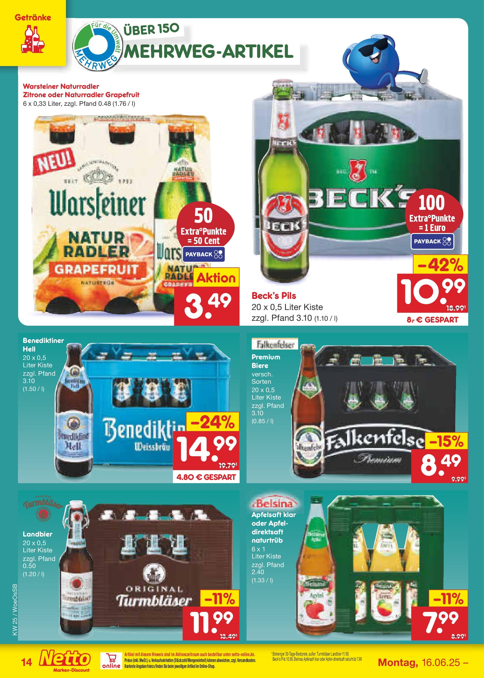 Netto Marken-Discount prospekt Gemmingen (ab 15.06.2025) » Angebote | Seite: 18 | Produkte: Pils, Äpfel, Apfelsaft, Grapefruit Netto Marken-Discount prospekt Gemmingen (ab 15.06.2025) » Angebote | Seite: 18 | Produkte: Pils, Äpfel, Apfelsaft, Grapefruit