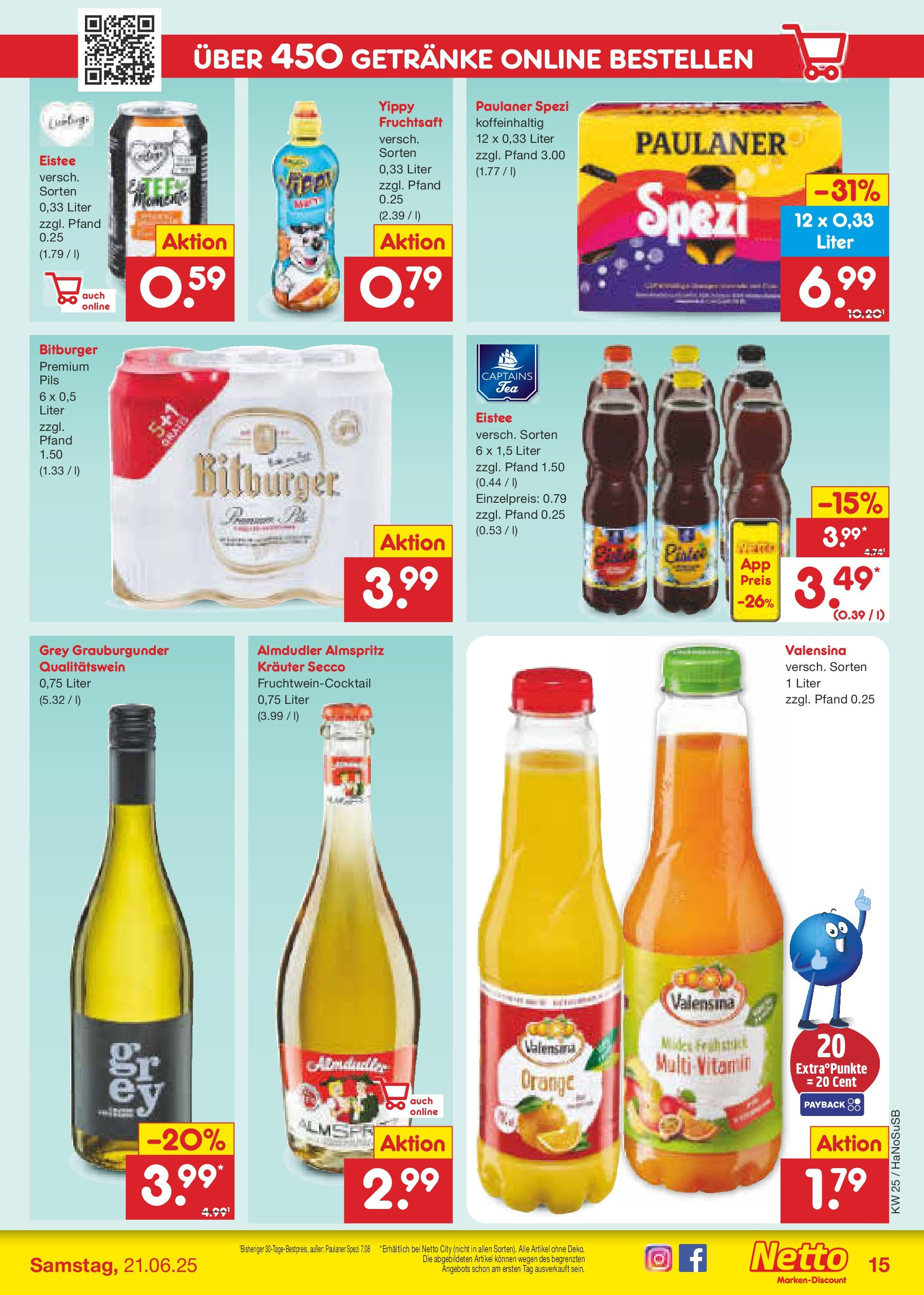 Netto Marken-Discount prospekt Schwerte-Geisecke (ab 15.06.2025) » Angebote | Seite: 19 | Produkte: Paulaner spezi, Pils, Fruchtsaft, Paulaner Netto Marken-Discount prospekt Schwerte-Geisecke (ab 15.06.2025) » Angebote | Seite: 19 | Produkte: Paulaner spezi, Pils, Fruchtsaft, Paulaner