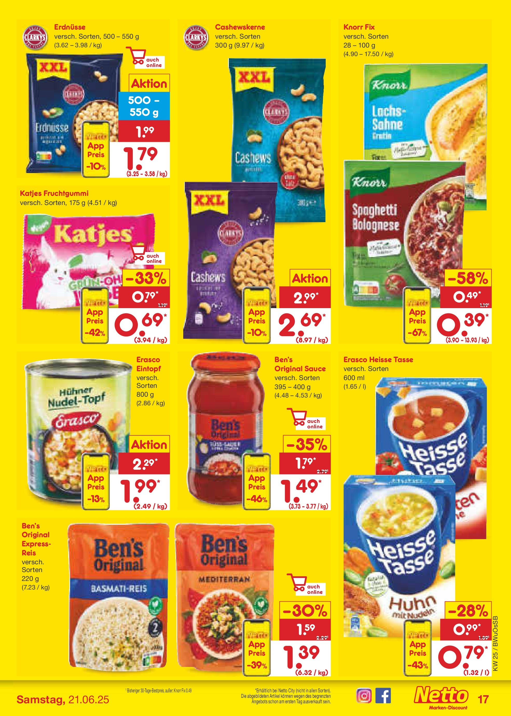 Netto Marken-Discount prospekt Osterode (ab 15.06.2025) » Angebote | Seite: 23 | Produkte: Basmatireis, Knorr, Lachs, Reis Netto Marken-Discount prospekt Osterode (ab 15.06.2025) » Angebote | Seite: 23 | Produkte: Basmatireis, Knorr, Lachs, Reis