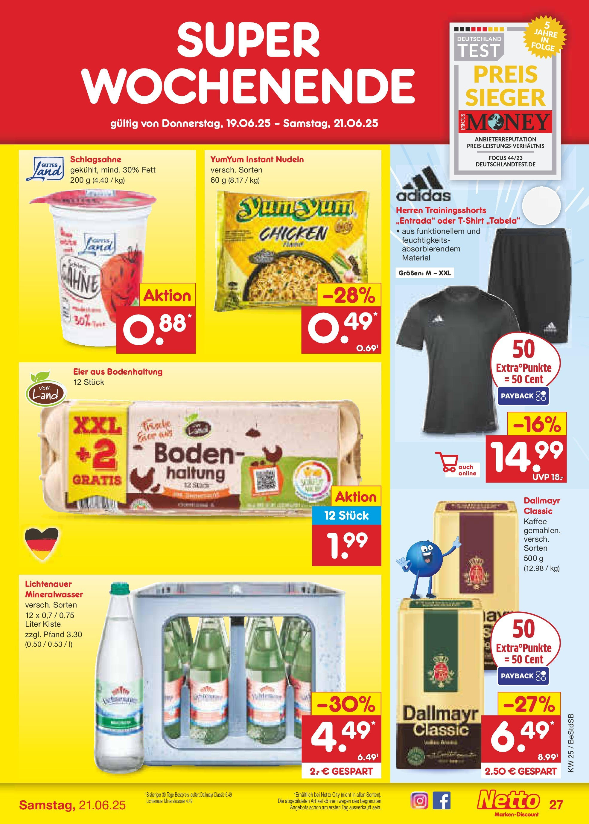 Netto Marken-Discount prospekt Berlin-Spandau (ab 15.06.2025) » Angebote | Seite: 39 | Produkte: Kaffee, Mineralwasser, Nudeln, Sahne Netto Marken-Discount prospekt Berlin-Spandau (ab 15.06.2025) » Angebote | Seite: 39 | Produkte: Kaffee, Mineralwasser, Nudeln, Sahne