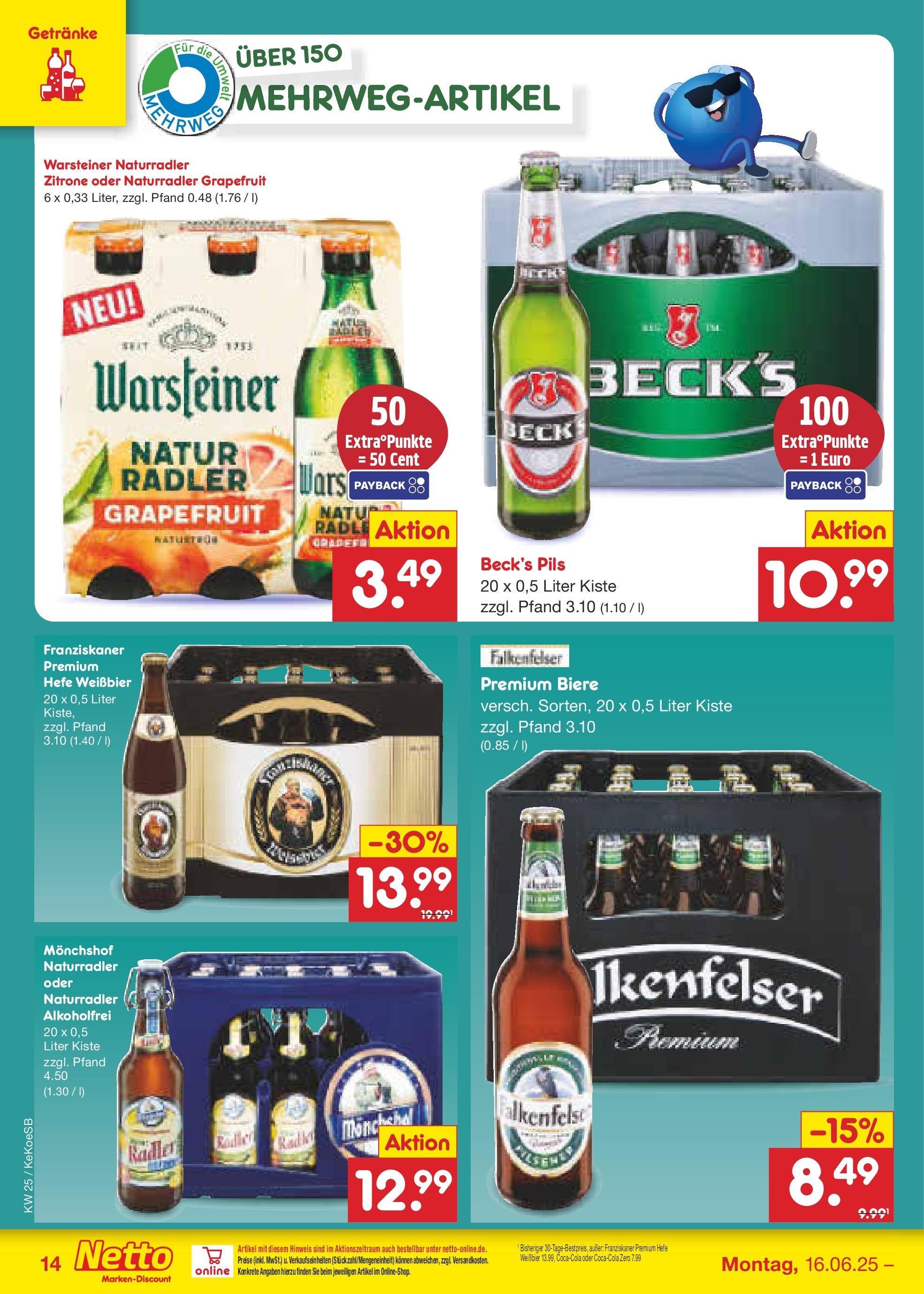Netto Marken-Discount prospekt Köln (ab 15.06.2025) » Angebote | Seite: 18 | Produkte: Monchshof, Franziskaner, Grapefruit, Radler Netto Marken-Discount prospekt Köln (ab 15.06.2025) » Angebote | Seite: 18 | Produkte: Monchshof, Franziskaner, Grapefruit, Radler