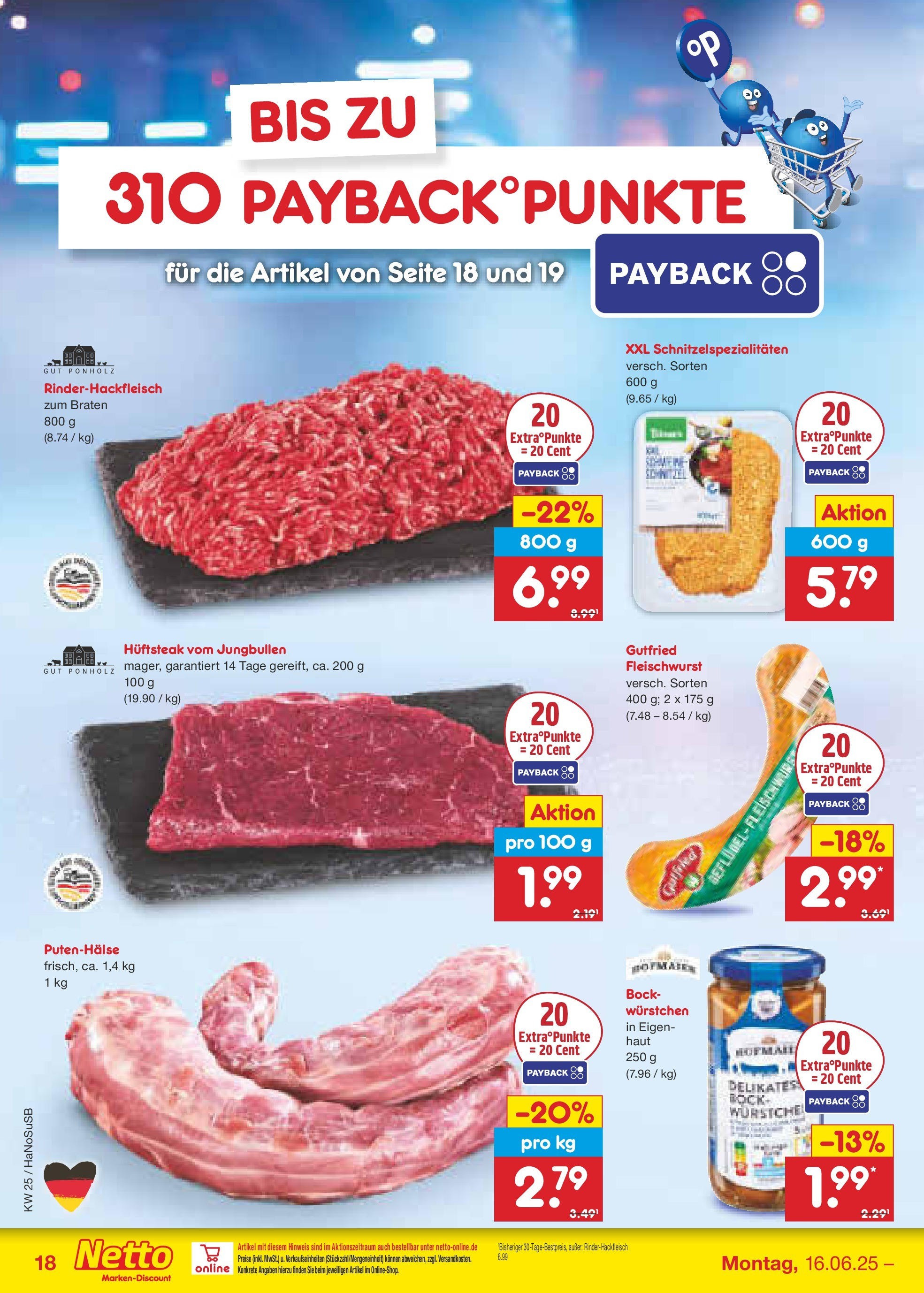 Netto Marken-Discount prospekt Schwerte-Geisecke (ab 15.06.2025) » Angebote | Seite: 24 | Produkte: Bockwurst, Steak Netto Marken-Discount prospekt Schwerte-Geisecke (ab 15.06.2025) » Angebote | Seite: 24 | Produkte: Bockwurst, Steak