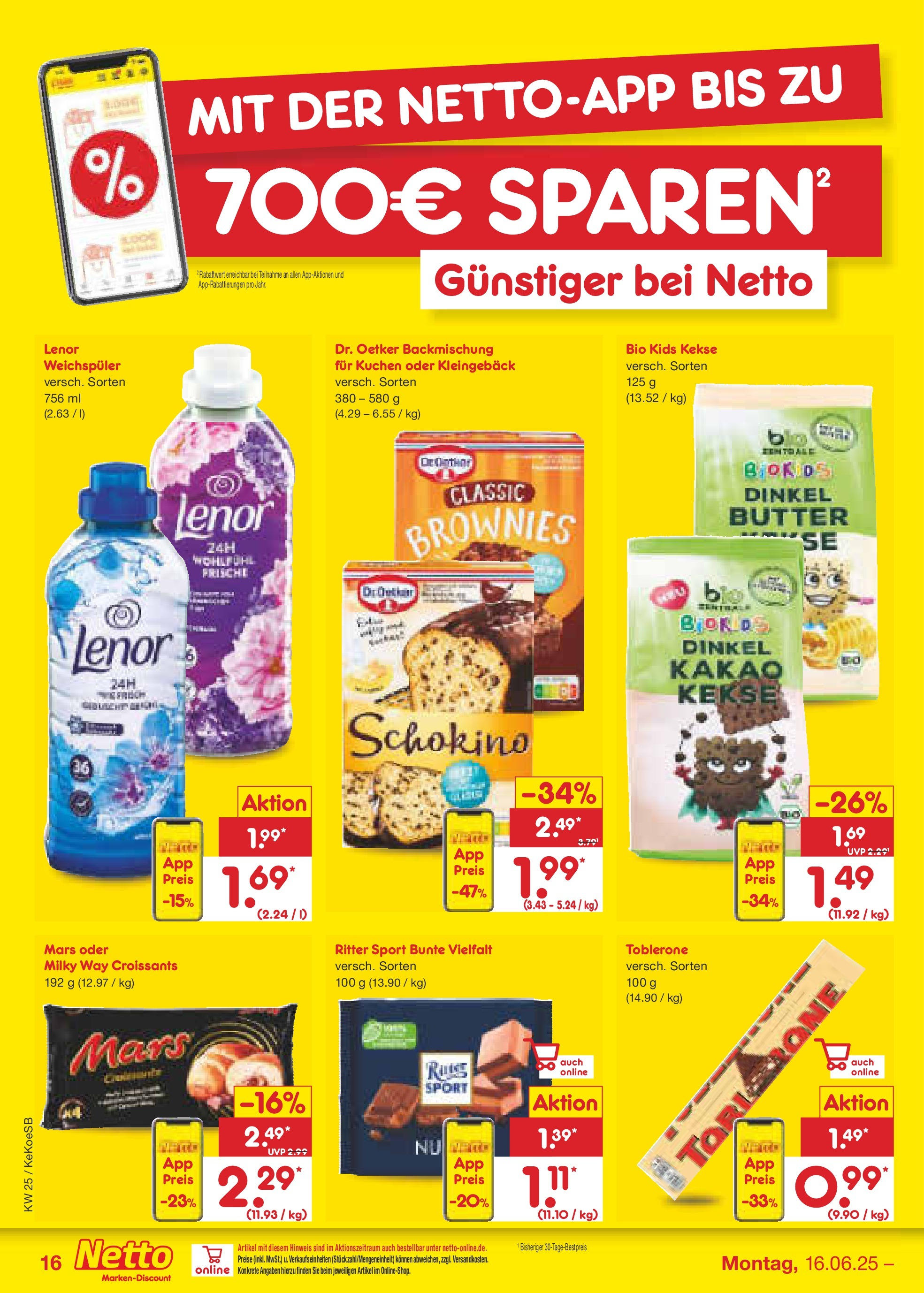 Netto Marken-Discount prospekt Köln (ab 15.06.2025) » Angebote | Seite: 22 | Produkte: Lenor, Ritter sport, Mars, Kekse Netto Marken-Discount prospekt Köln (ab 15.06.2025) » Angebote | Seite: 22 | Produkte: Lenor, Ritter sport, Mars, Kekse