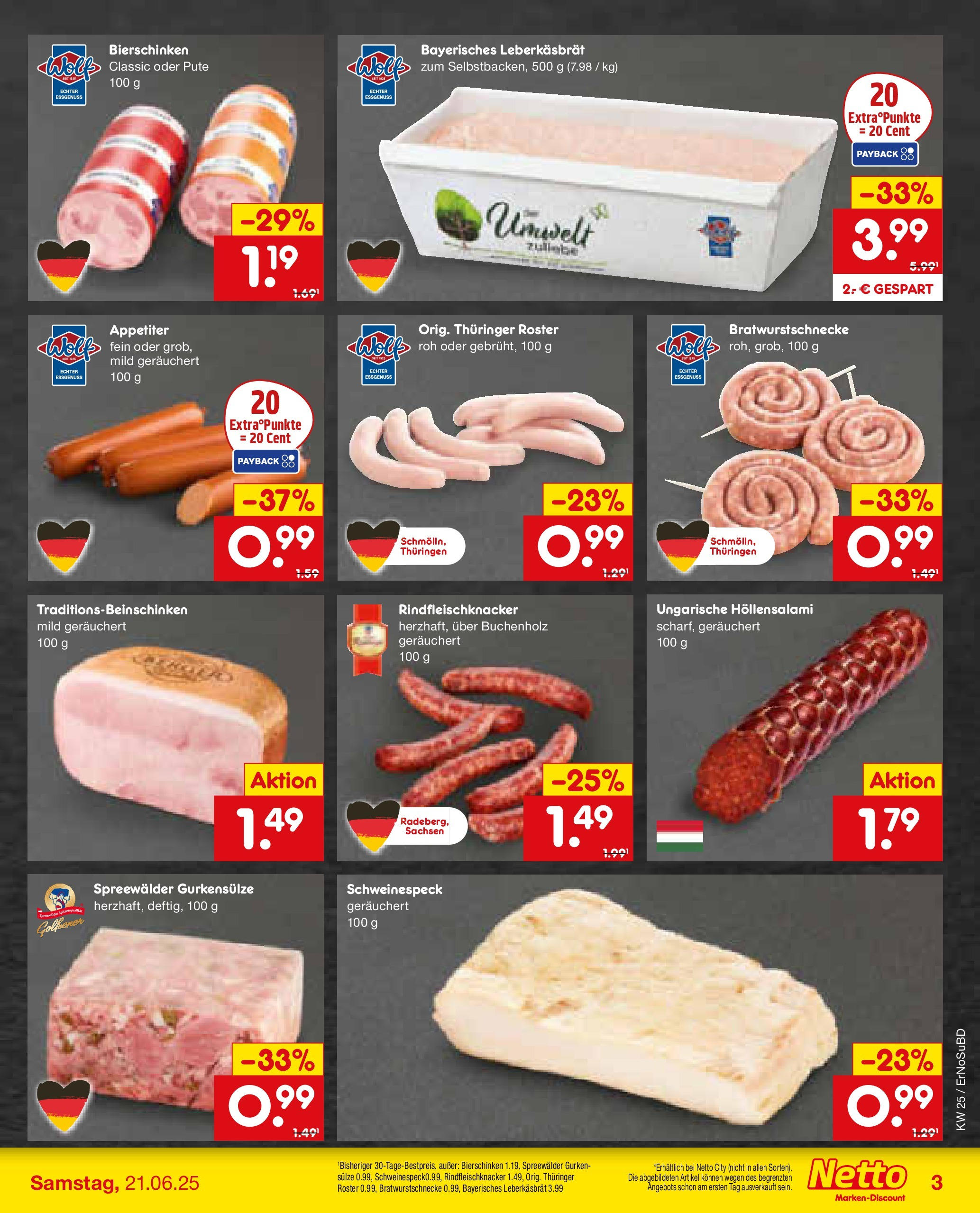 Netto Marken-Discount prospekt Elxleben (ab 15.06.2025) » Angebote | Seite: 13 | Produkte: Pute, Salami, Gurken Netto Marken-Discount prospekt Elxleben (ab 15.06.2025) » Angebote | Seite: 13 | Produkte: Pute, Salami, Gurken