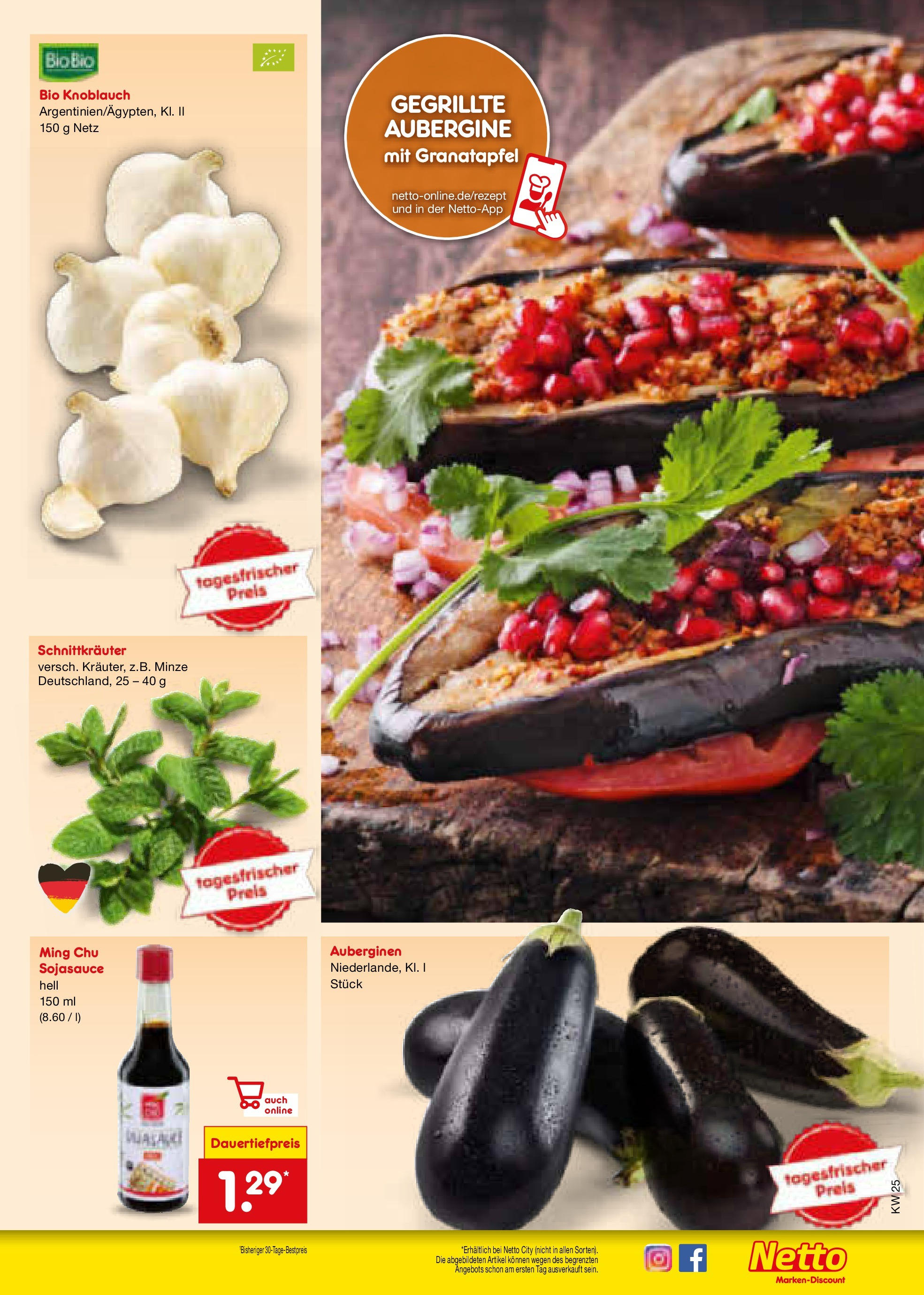Netto Marken-Discount prospekt Schwerte-Geisecke (ab 15.06.2025) » Angebote | Seite: 51 | Produkte: Granatapfel, Knoblauch, Aubergine Netto Marken-Discount prospekt Schwerte-Geisecke (ab 15.06.2025) » Angebote | Seite: 51 | Produkte: Granatapfel, Knoblauch, Aubergine