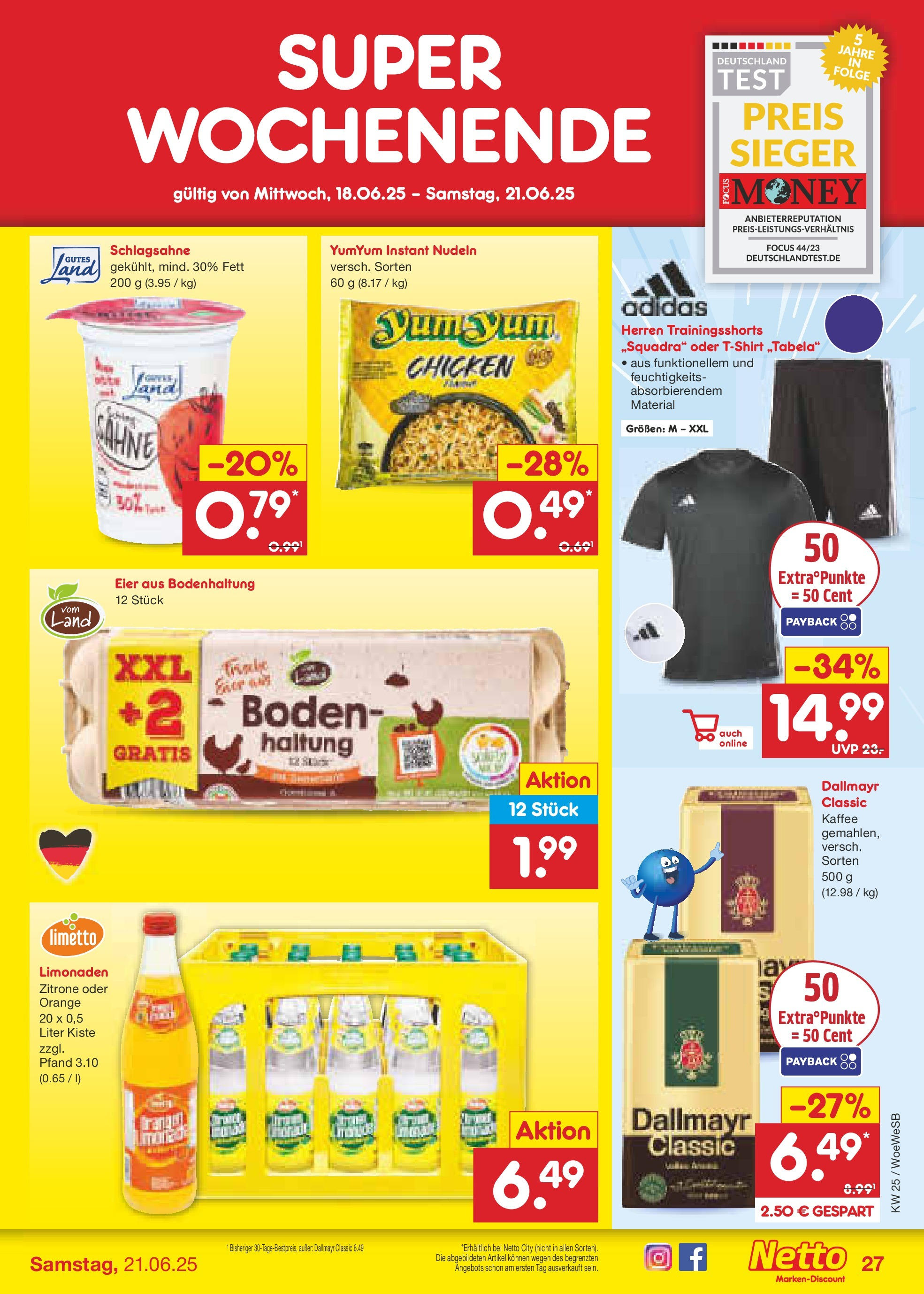 Netto Marken-Discount prospekt Katzweiler (ab 15.06.2025) » Angebote | Seite: 39 | Produkte: T-Shirt, Kaffee, Dallmayr, Nudeln Netto Marken-Discount prospekt Katzweiler (ab 15.06.2025) » Angebote | Seite: 39 | Produkte: T-Shirt, Kaffee, Dallmayr, Nudeln