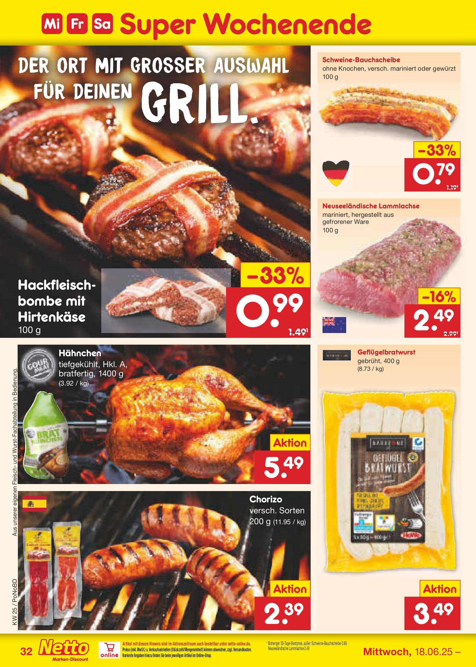 Netto Marken-Discount prospekt Selb (ab 15.06.2025) » Angebote | Seite: 46 | Produkte: Grill, Hahnchen, Bratwurst, Hackfleisch Netto Marken-Discount prospekt Selb (ab 15.06.2025) » Angebote | Seite: 46 | Produkte: Grill, Hahnchen, Bratwurst, Hackfleisch