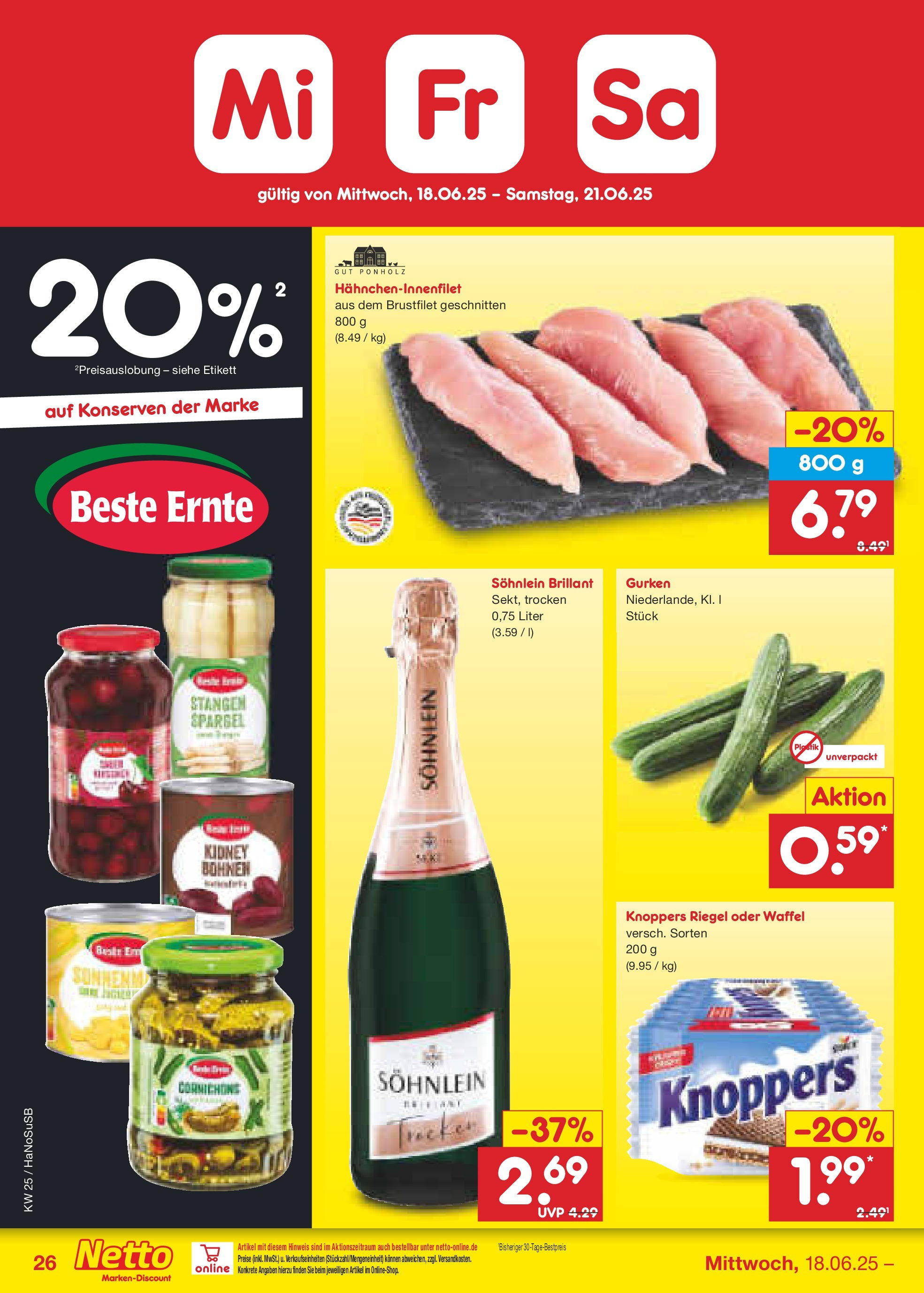 Netto Marken-Discount prospekt Schwerte-Geisecke (ab 15.06.2025) » Angebote | Seite: 38 | Produkte: Spargel, Kirschen, Knoppers, Gurken Netto Marken-Discount prospekt Schwerte-Geisecke (ab 15.06.2025) » Angebote | Seite: 38 | Produkte: Spargel, Kirschen, Knoppers, Gurken