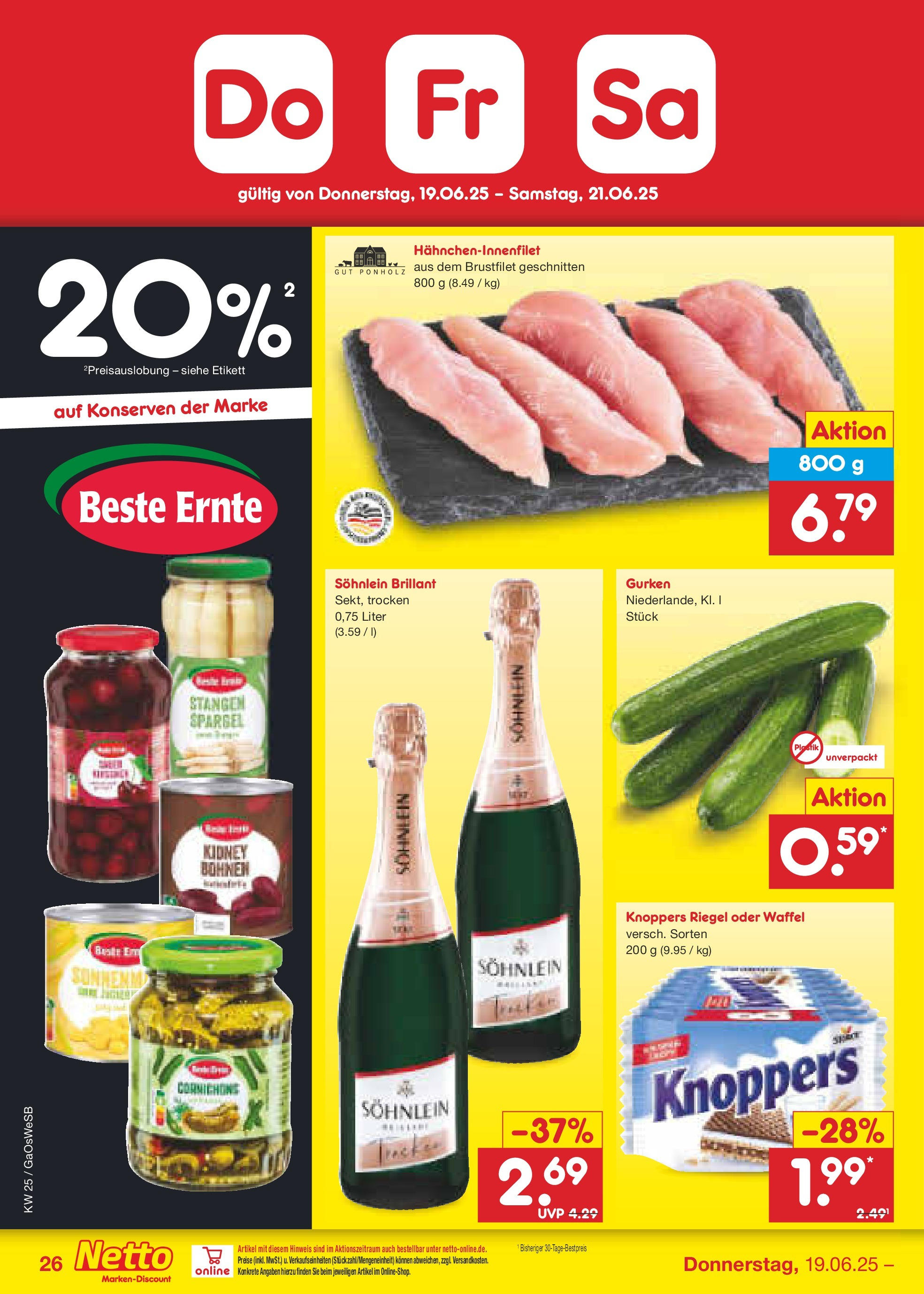Netto Marken-Discount prospekt Bremen-Lesum (ab 15.06.2025) » Angebote | Seite: 38 | Produkte: Spargel, Knoppers, Gurken Netto Marken-Discount prospekt Bremen-Lesum (ab 15.06.2025) » Angebote | Seite: 38 | Produkte: Spargel, Knoppers, Gurken