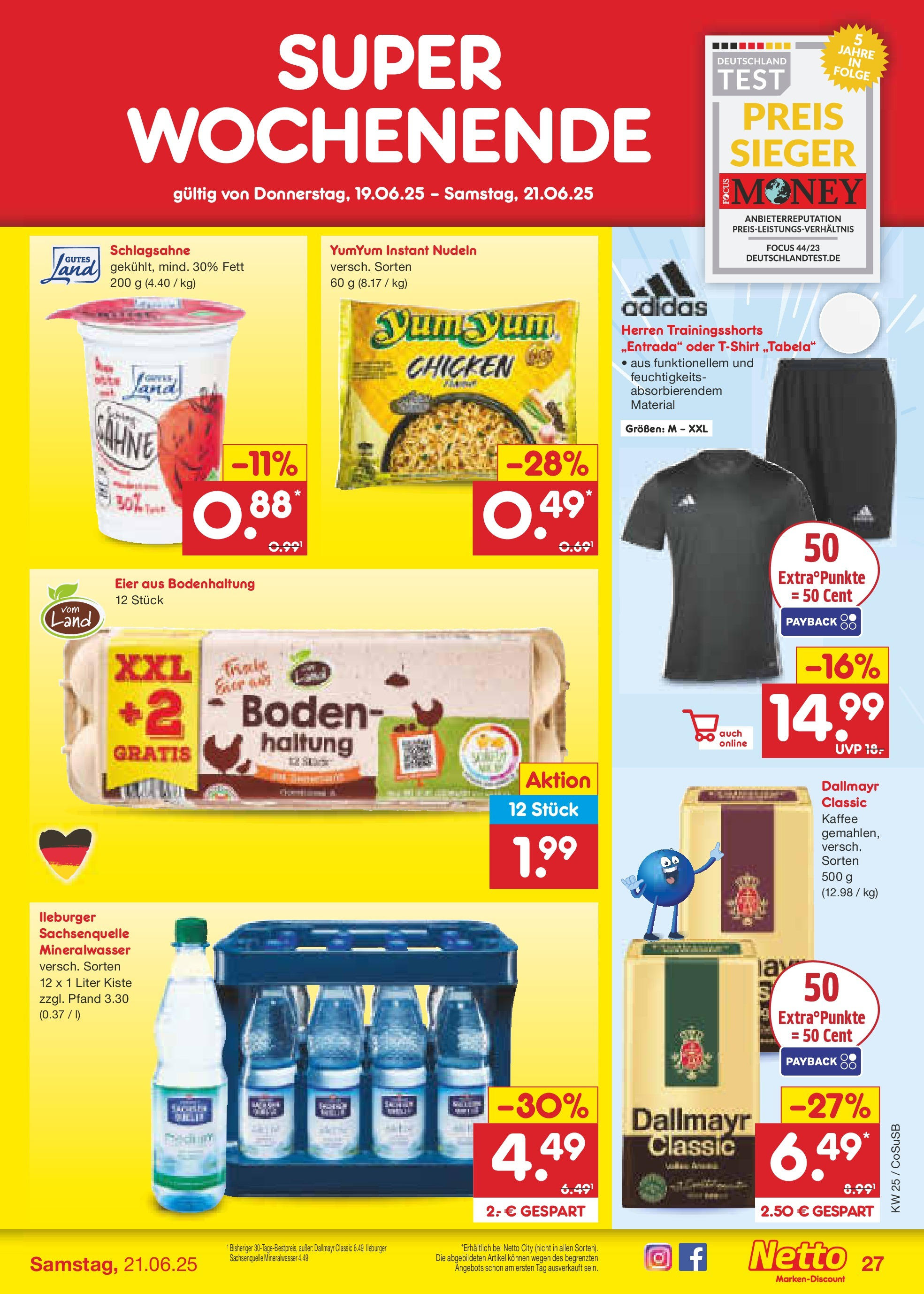 Netto Marken-Discount prospekt Bitterfeld-Wolfen (ab 15.06.2025) » Angebote | Seite: 39 | Produkte: Schlagsahne, Eier, Kaffee, Dallmayr Netto Marken-Discount prospekt Bitterfeld-Wolfen (ab 15.06.2025) » Angebote | Seite: 39 | Produkte: Schlagsahne, Eier, Kaffee, Dallmayr