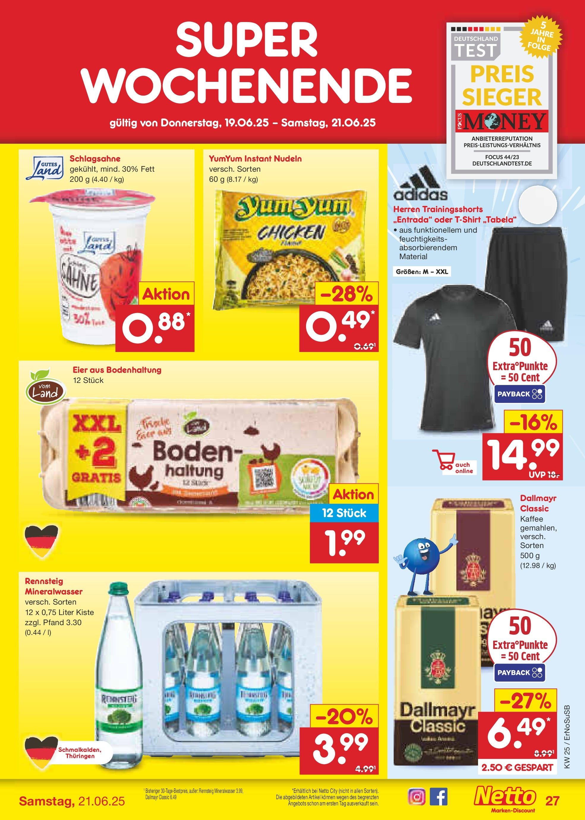 Netto Marken-Discount prospekt Elxleben (ab 15.06.2025) » Angebote | Seite: 43 | Produkte: T-Shirt, Eier, Dallmayr, Sahne Netto Marken-Discount prospekt Elxleben (ab 15.06.2025) » Angebote | Seite: 43 | Produkte: T-Shirt, Eier, Dallmayr, Sahne