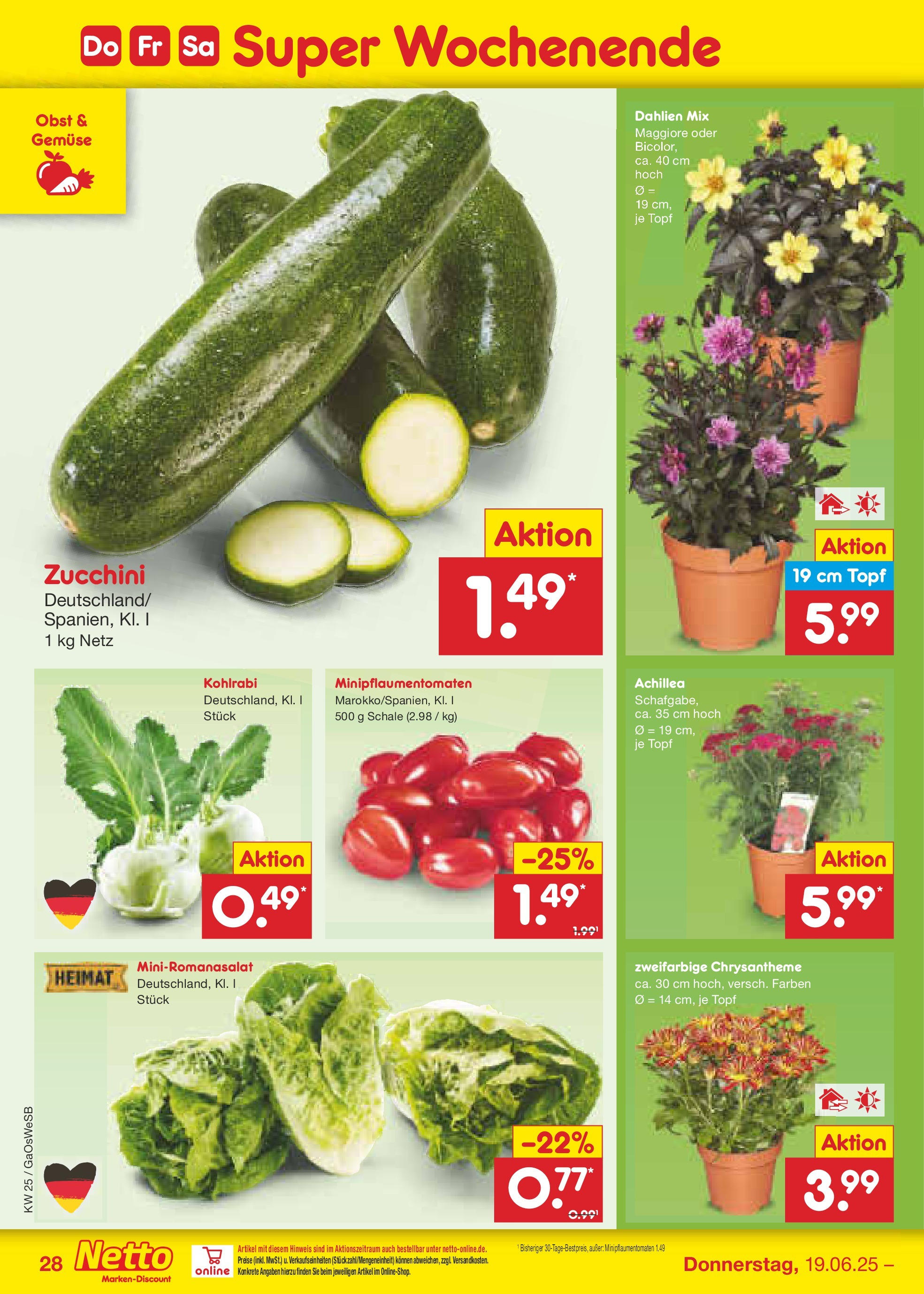 Netto Marken-Discount prospekt Bremen-Lesum (ab 15.06.2025) » Angebote | Seite: 40 | Produkte: Kohlrabi, Gemüse, Obst, Zucchini Netto Marken-Discount prospekt Bremen-Lesum (ab 15.06.2025) » Angebote | Seite: 40 | Produkte: Kohlrabi, Gemüse, Obst, Zucchini