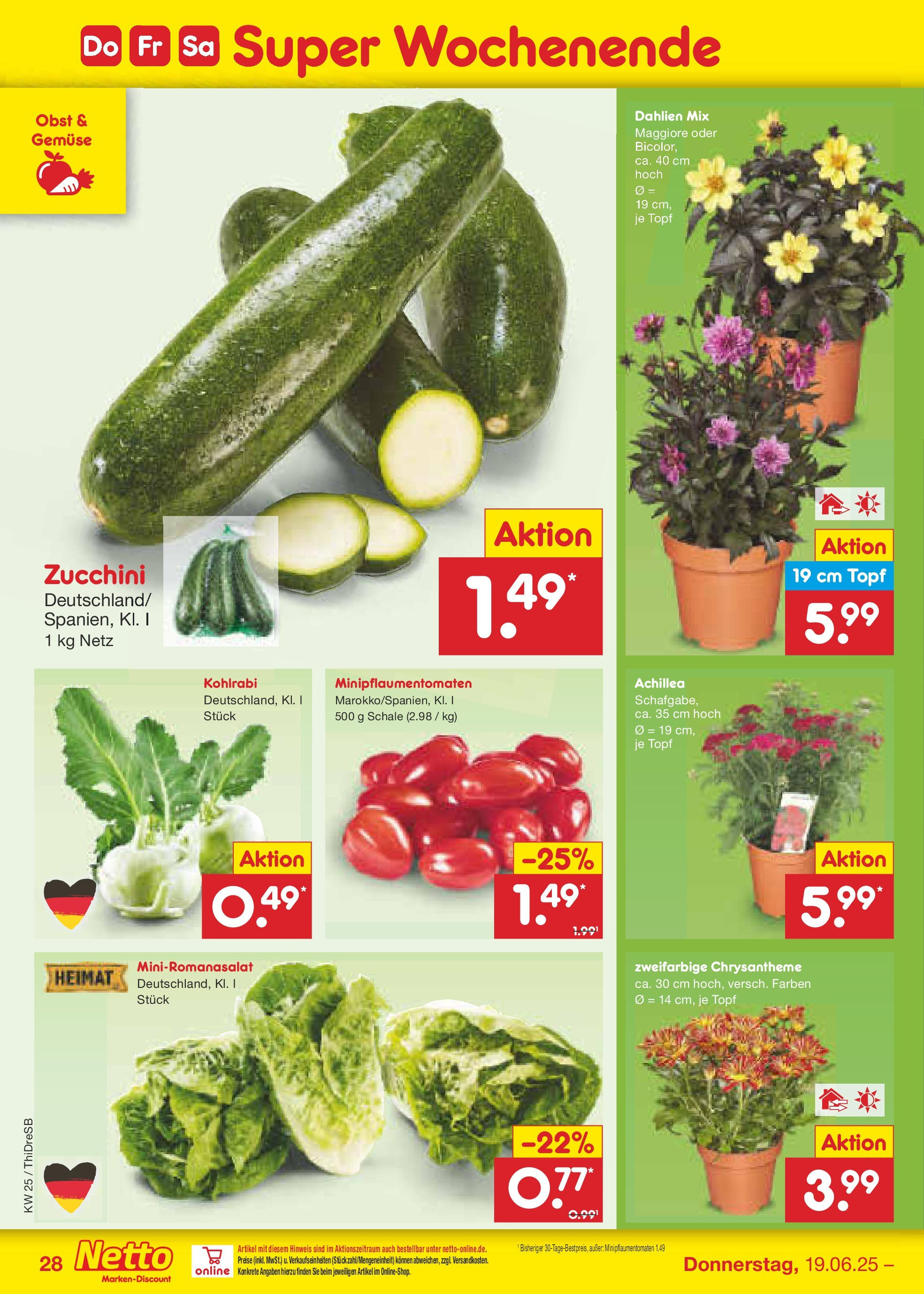 Netto Marken-Discount prospekt Dresden (ab 15.06.2025) » Angebote | Seite: 40 | Produkte: Kohlrabi, Gemüse, Obst, Zucchini Netto Marken-Discount prospekt Dresden (ab 15.06.2025) » Angebote | Seite: 40 | Produkte: Kohlrabi, Gemüse, Obst, Zucchini