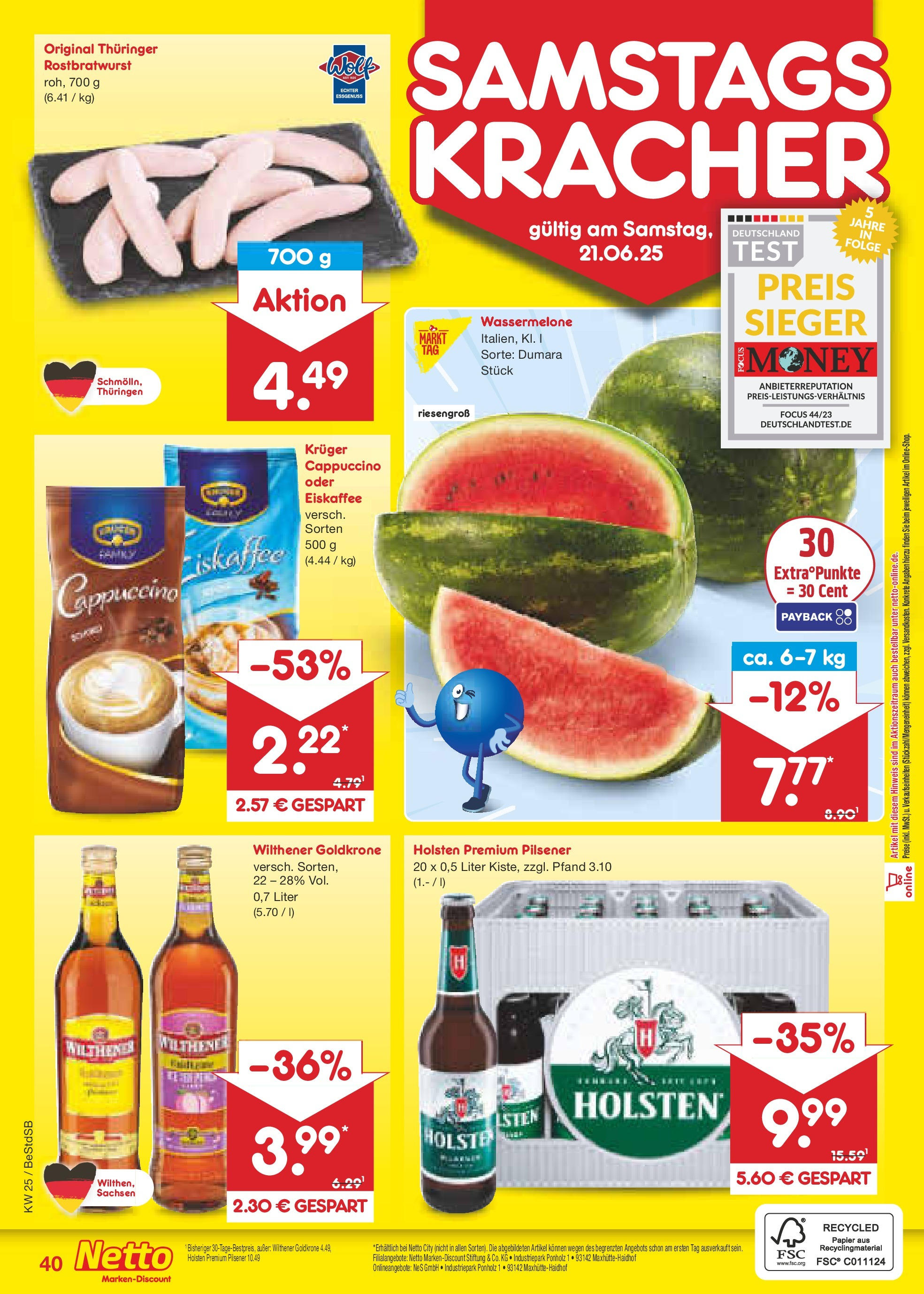 Netto Marken-Discount prospekt Berlin-Spandau (ab 15.06.2025) » Angebote | Seite: 58 | Produkte: Wilthener, Holsten, Wassermelone, Kruger cappuccino Netto Marken-Discount prospekt Berlin-Spandau (ab 15.06.2025) » Angebote | Seite: 58 | Produkte: Wilthener, Holsten, Wassermelone, Kruger cappuccino