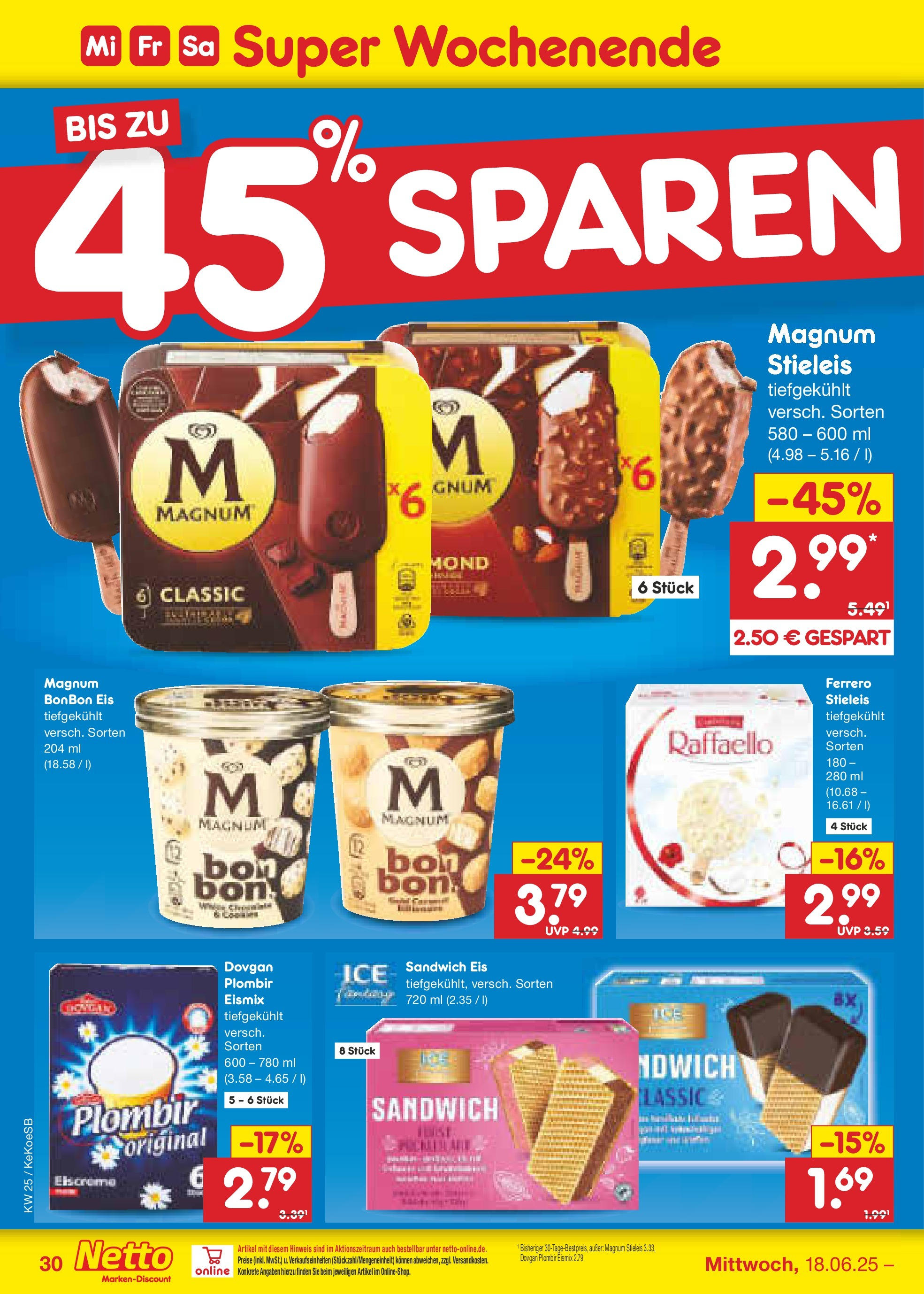 Netto Marken-Discount prospekt Köln (ab 15.06.2025) » Angebote | Seite: 42 | Produkte: Raffaello, Eis Netto Marken-Discount prospekt Köln (ab 15.06.2025) » Angebote | Seite: 42 | Produkte: Raffaello, Eis