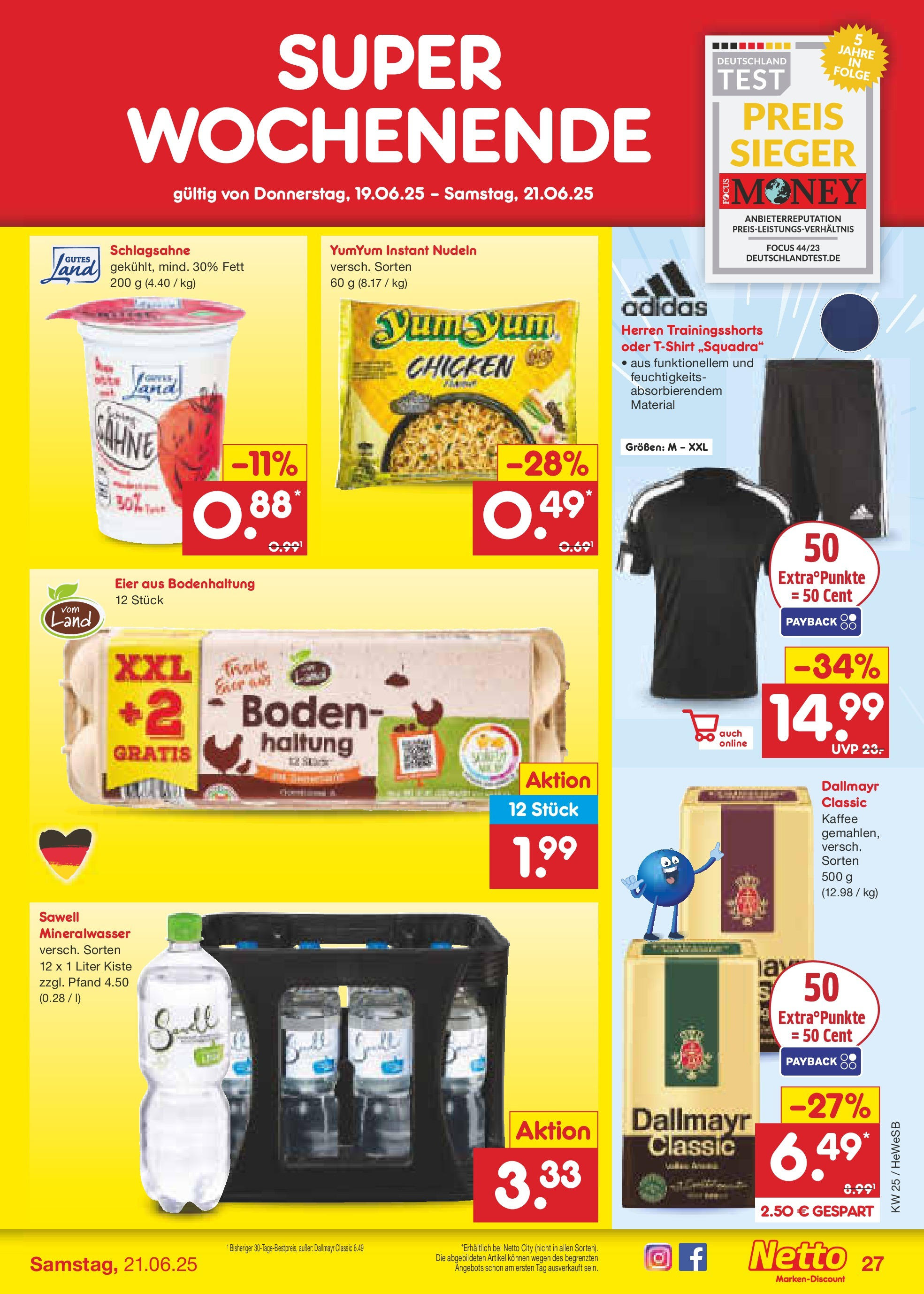 Netto Marken-Discount prospekt Brietlingen	 (ab 15.06.2025) » Angebote | Seite: 39 | Produkte: Schlagsahne, Kaffee, Nudeln, Sahne