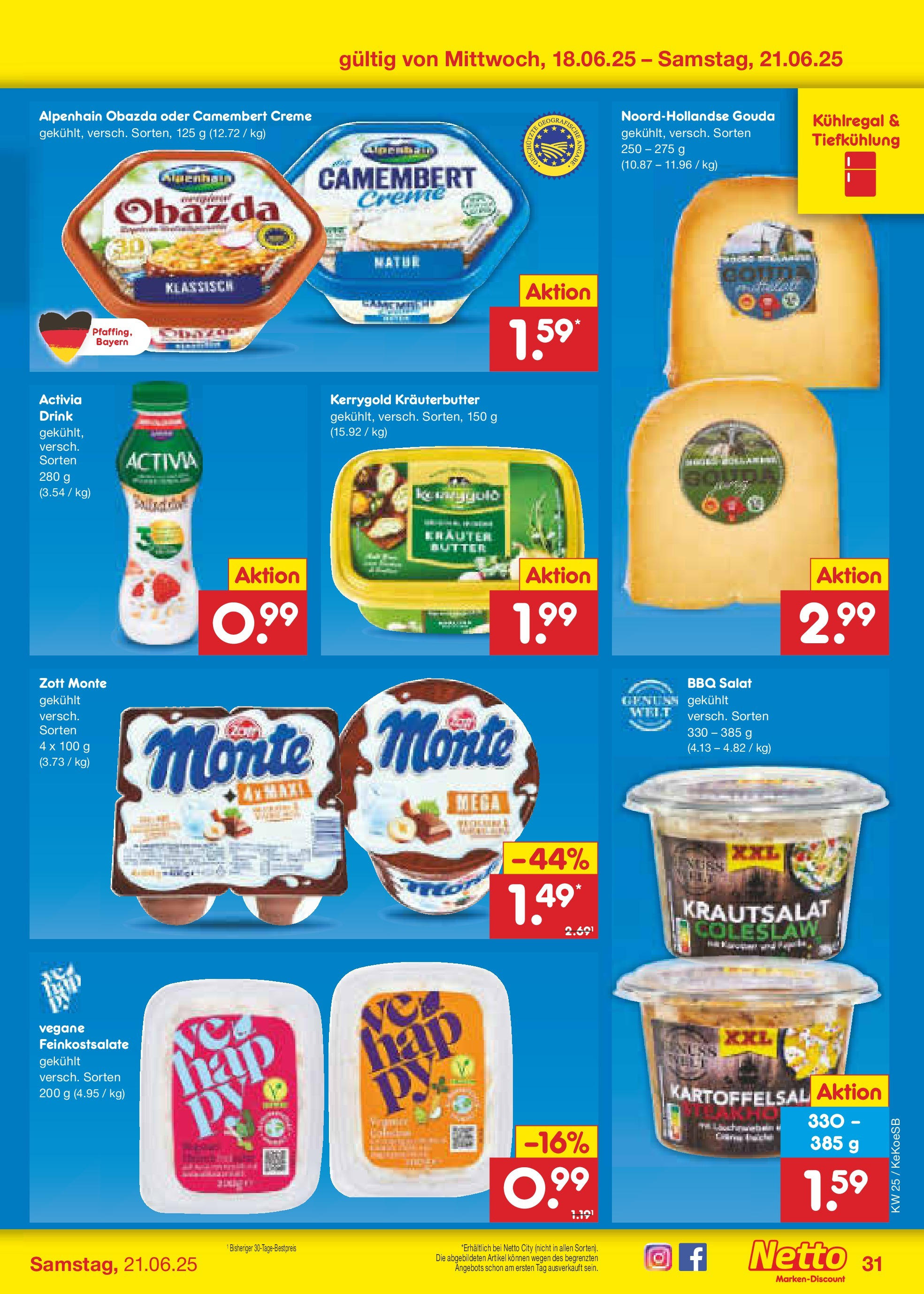 Netto Marken-Discount prospekt Köln (ab 15.06.2025) » Angebote | Seite: 43 | Produkte: Activia, Butter, Kräuterbutter, Creme Netto Marken-Discount prospekt Köln (ab 15.06.2025) » Angebote | Seite: 43 | Produkte: Activia, Butter, Kräuterbutter, Creme