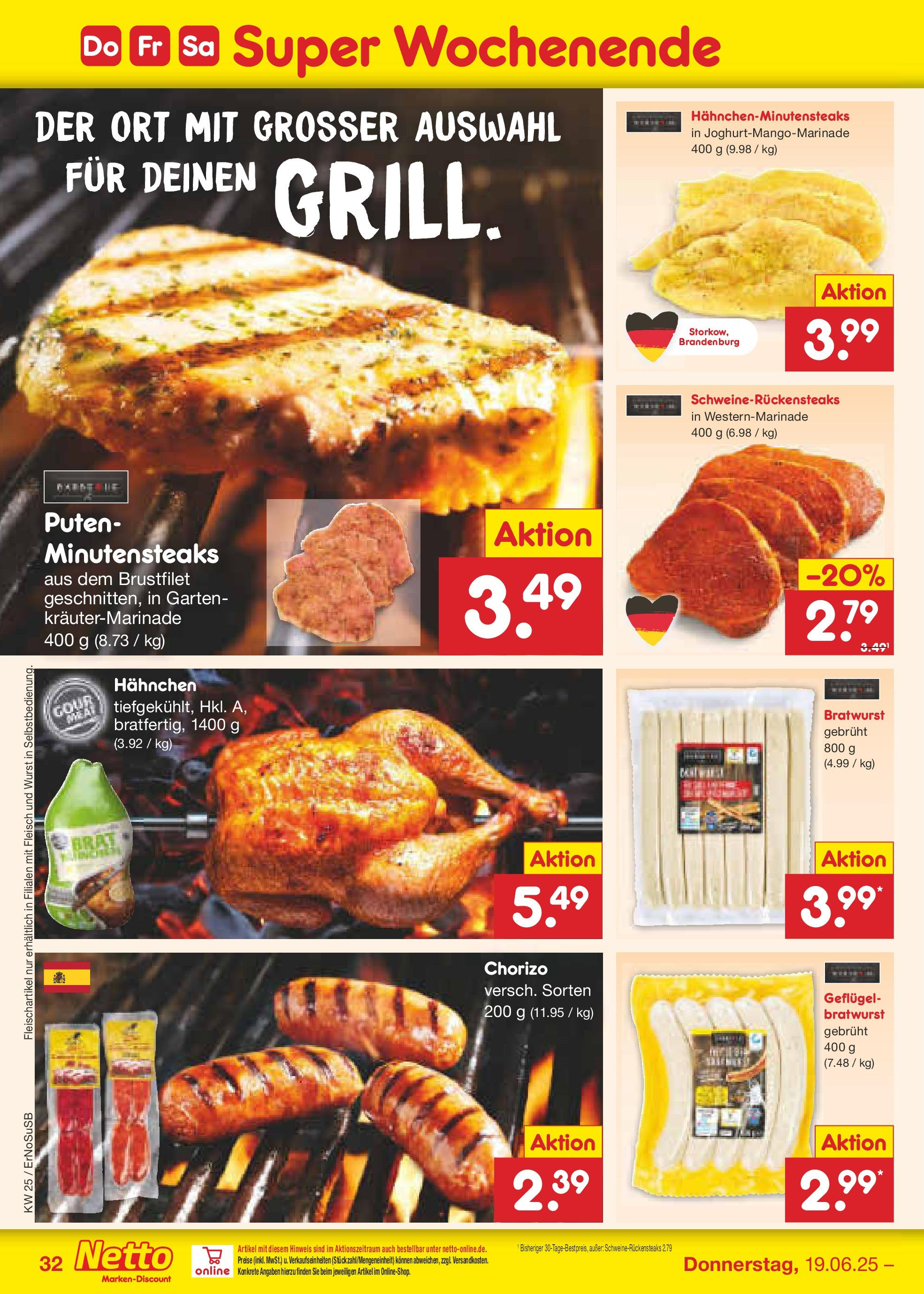 Netto Marken-Discount prospekt Elxleben (ab 15.06.2025) » Angebote | Seite: 50 | Produkte: Hahnchen, Wurst, Steak, Fleisch Netto Marken-Discount prospekt Elxleben (ab 15.06.2025) » Angebote | Seite: 50 | Produkte: Hahnchen, Wurst, Steak, Fleisch