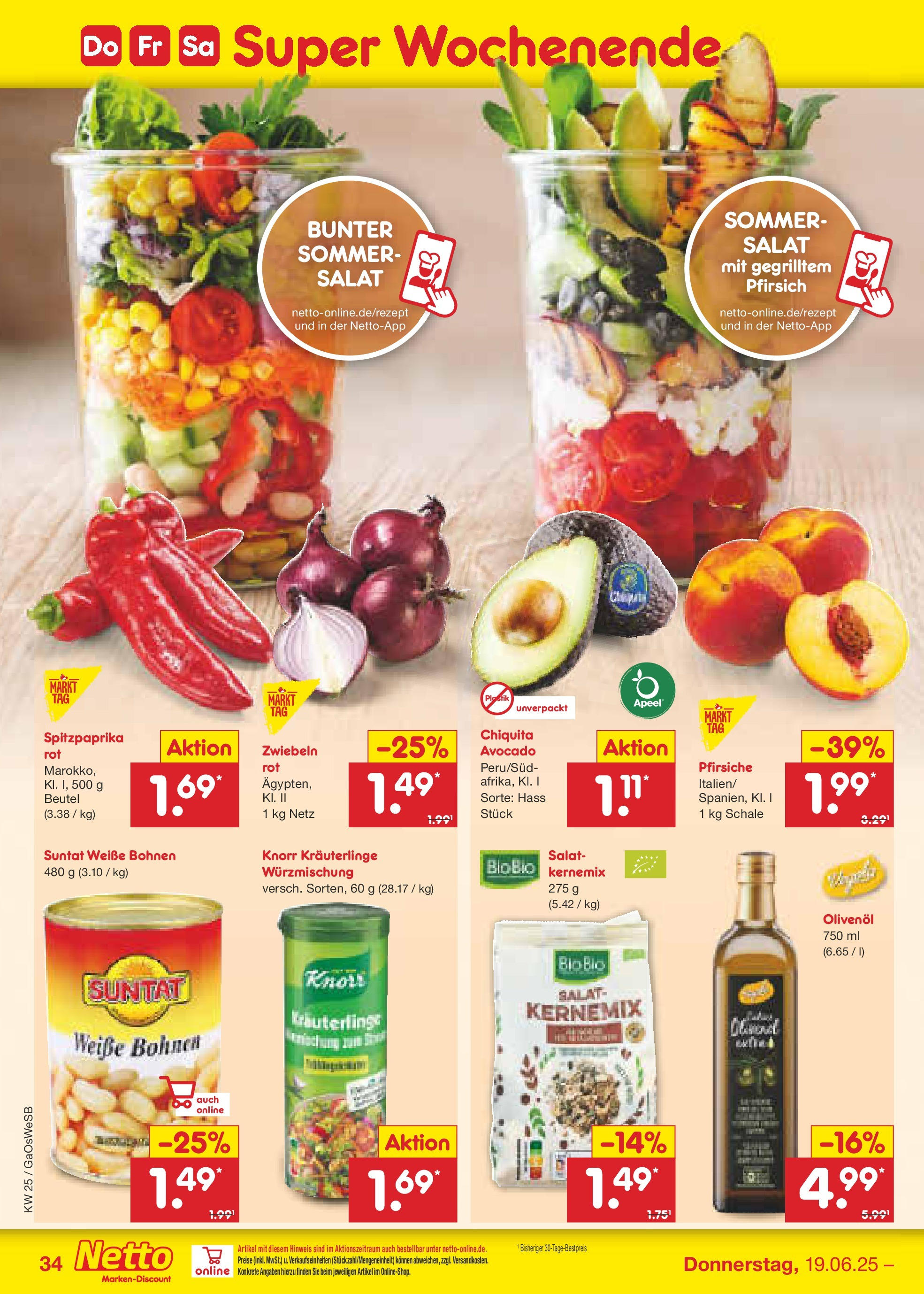 Netto Marken-Discount prospekt Bremen-Lesum (ab 15.06.2025) » Angebote | Seite: 48 | Produkte: Olivenol, Knorr, Pfirsich, Salat Netto Marken-Discount prospekt Bremen-Lesum (ab 15.06.2025) » Angebote | Seite: 48 | Produkte: Olivenol, Knorr, Pfirsich, Salat