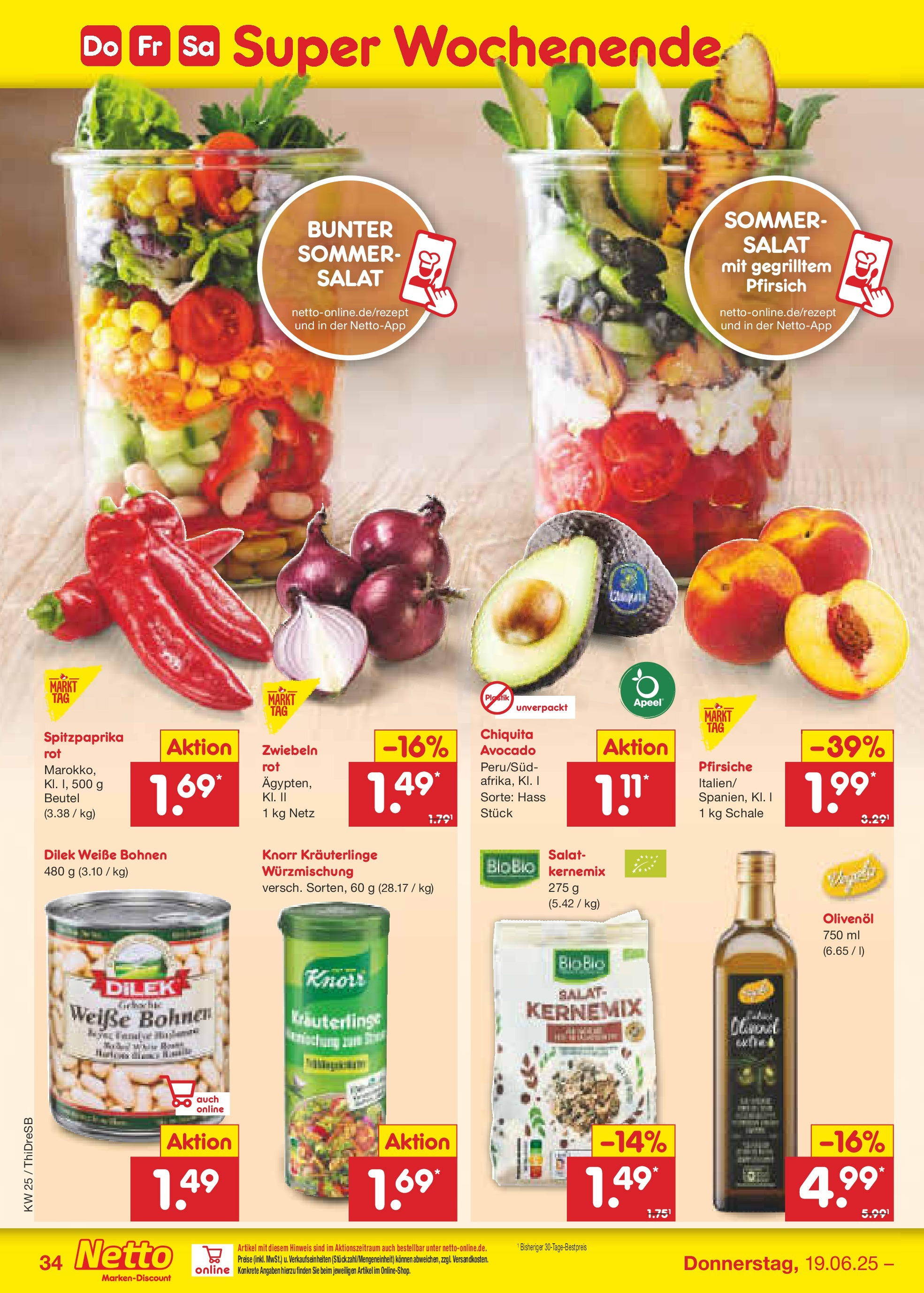 Netto Marken-Discount prospekt Dresden (ab 15.06.2025) » Angebote | Seite: 48 | Produkte: Olivenol, Knorr, Pfirsich, Salat Netto Marken-Discount prospekt Dresden (ab 15.06.2025) » Angebote | Seite: 48 | Produkte: Olivenol, Knorr, Pfirsich, Salat