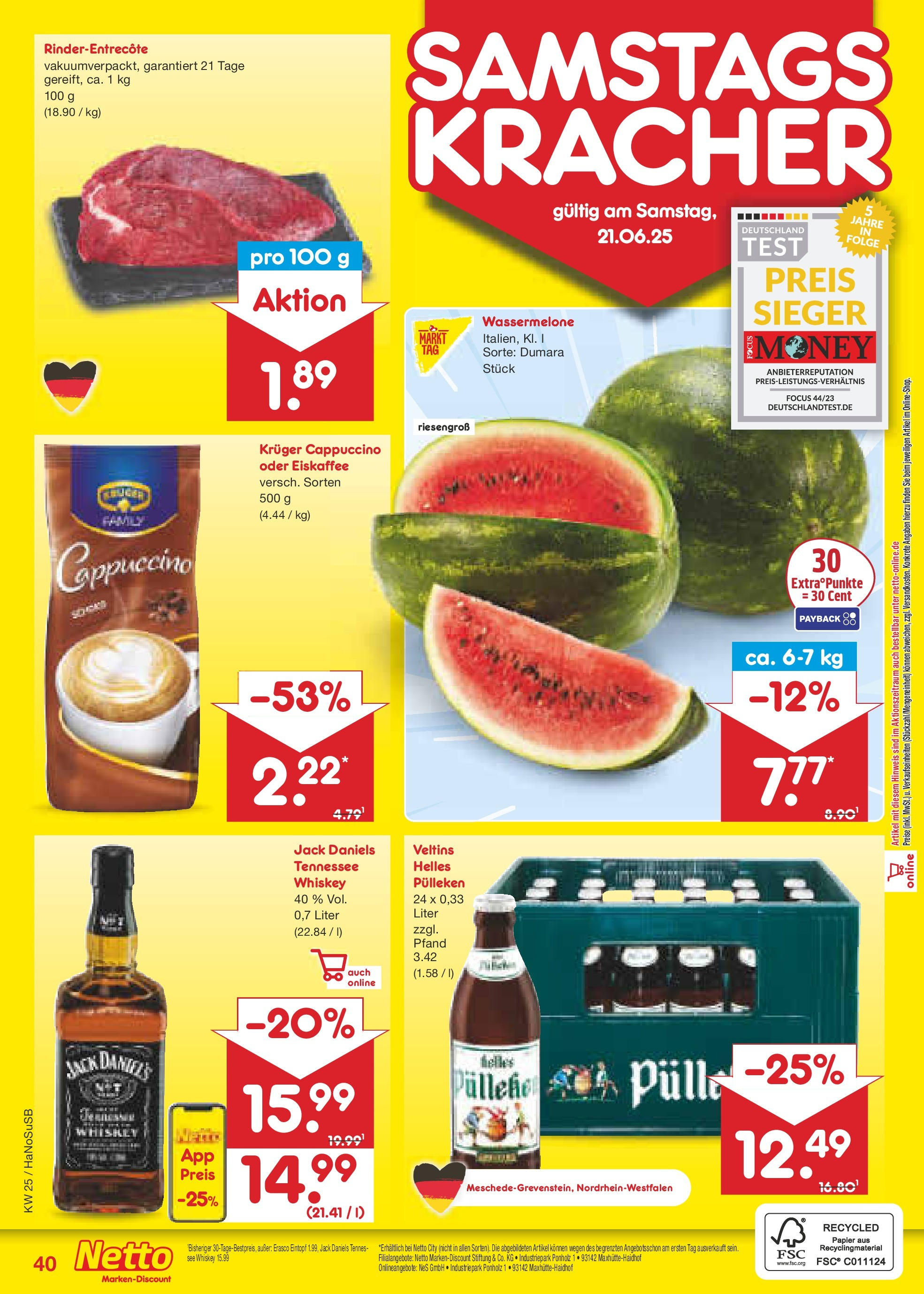Netto Marken-Discount prospekt Schwerte-Geisecke (ab 15.06.2025) » Angebote | Seite: 58 | Produkte: Helles pulleken, Kruger cappuccino, Erasco, Whiskey Netto Marken-Discount prospekt Schwerte-Geisecke (ab 15.06.2025) » Angebote | Seite: 58 | Produkte: Helles pulleken, Kruger cappuccino, Erasco, Whiskey
