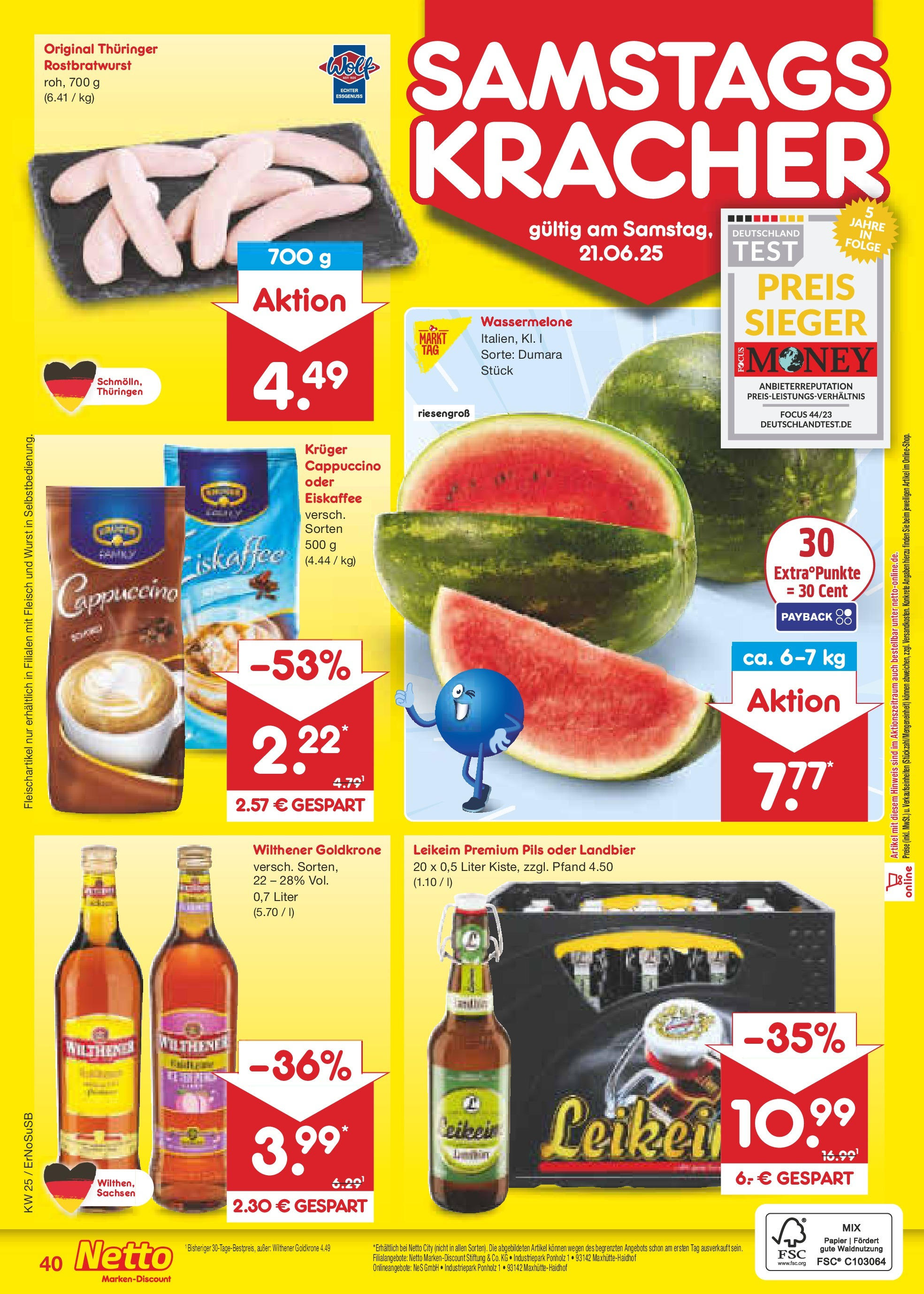 Netto Marken-Discount prospekt Elxleben (ab 15.06.2025) » Angebote | Seite: 62 | Produkte: Pils, Wurst, Kruger cappuccino, Fleisch Netto Marken-Discount prospekt Elxleben (ab 15.06.2025) » Angebote | Seite: 62 | Produkte: Pils, Wurst, Kruger cappuccino, Fleisch