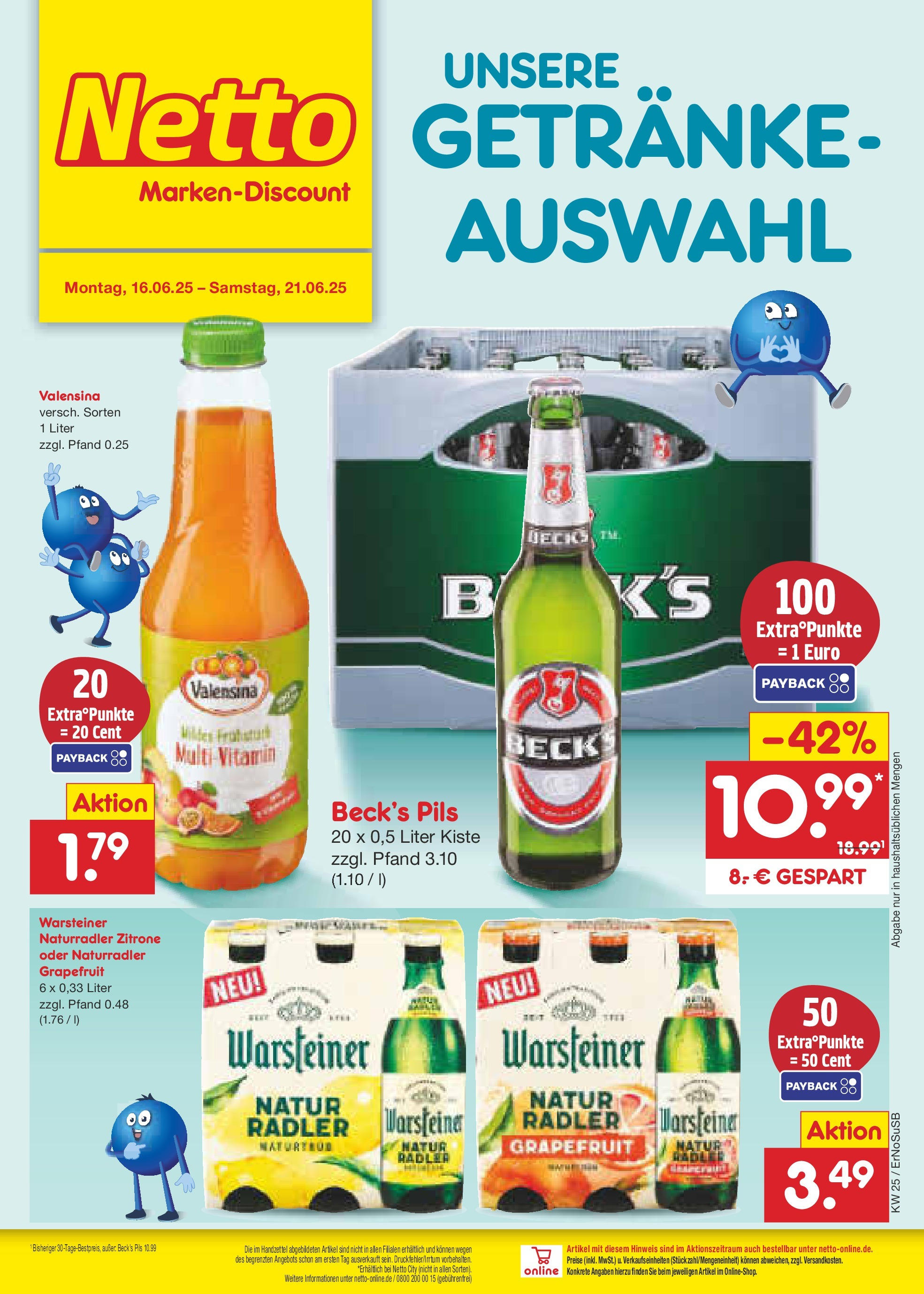 Netto Marken-Discount prospekt Elxleben (ab 15.06.2025) » Angebote | Seite: 63 | Produkte: Pils, Valensina, Grapefruit, Zitrone Netto Marken-Discount prospekt Elxleben (ab 15.06.2025) » Angebote | Seite: 63 | Produkte: Pils, Valensina, Grapefruit, Zitrone